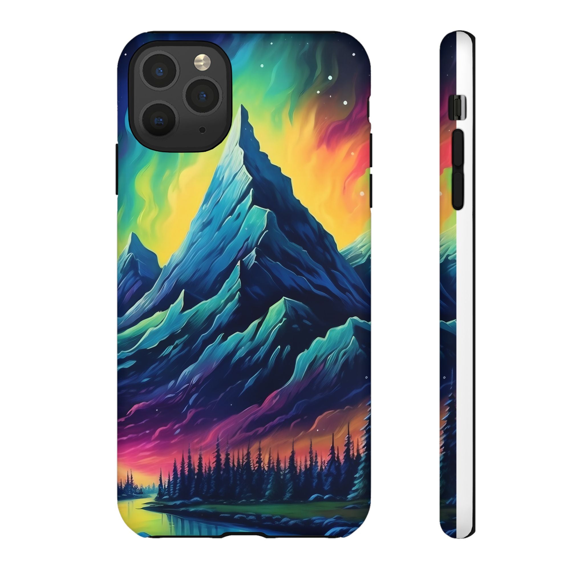 Aurora Mountain Hexagon iPhone Case