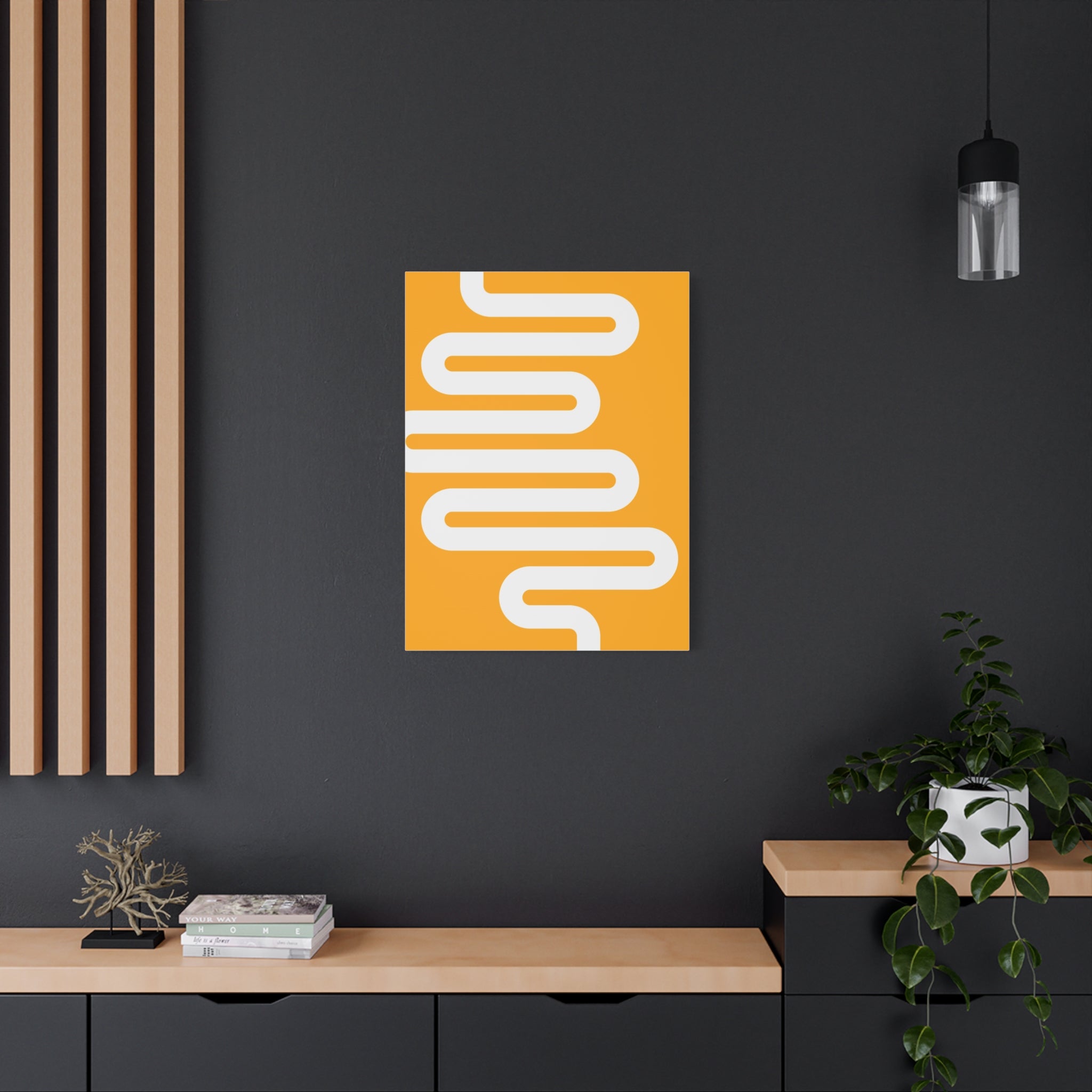 Orange Wave Canvas Art - Minimalist Print