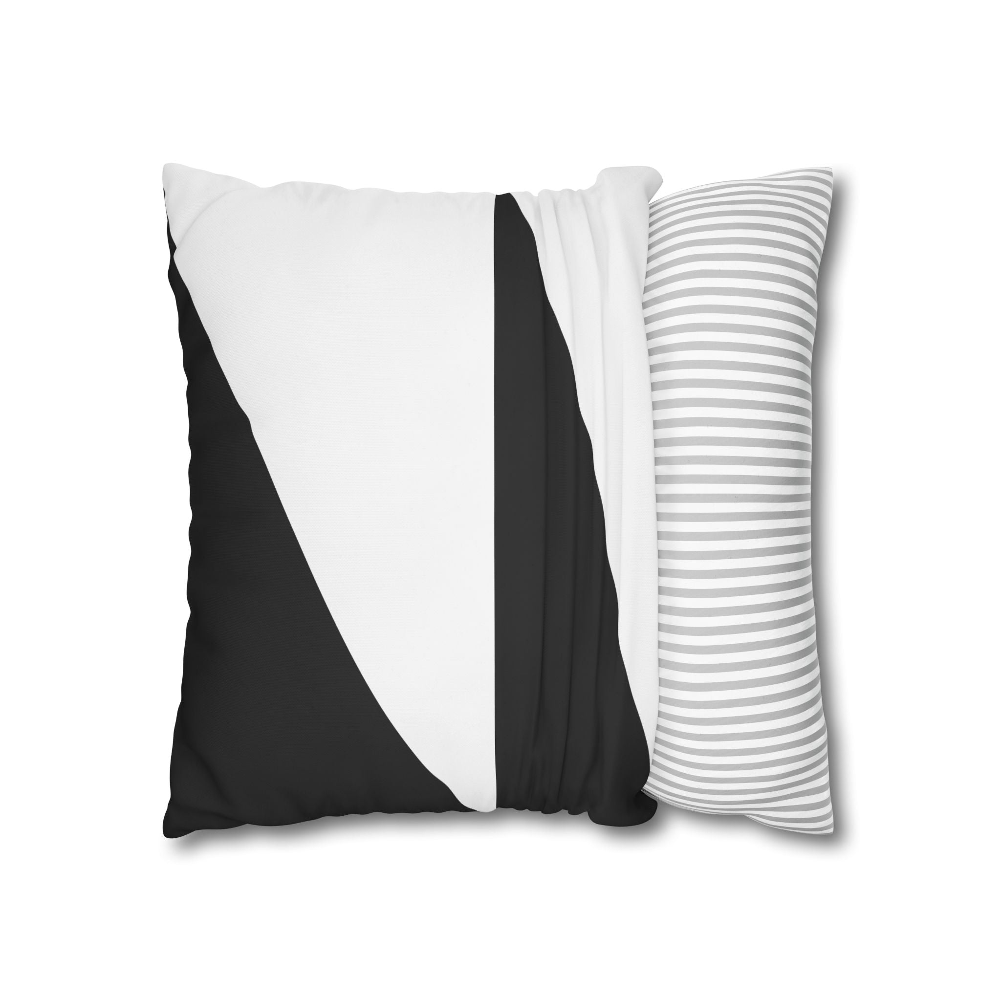 Geometric Triangle Pillowcase - Black & White