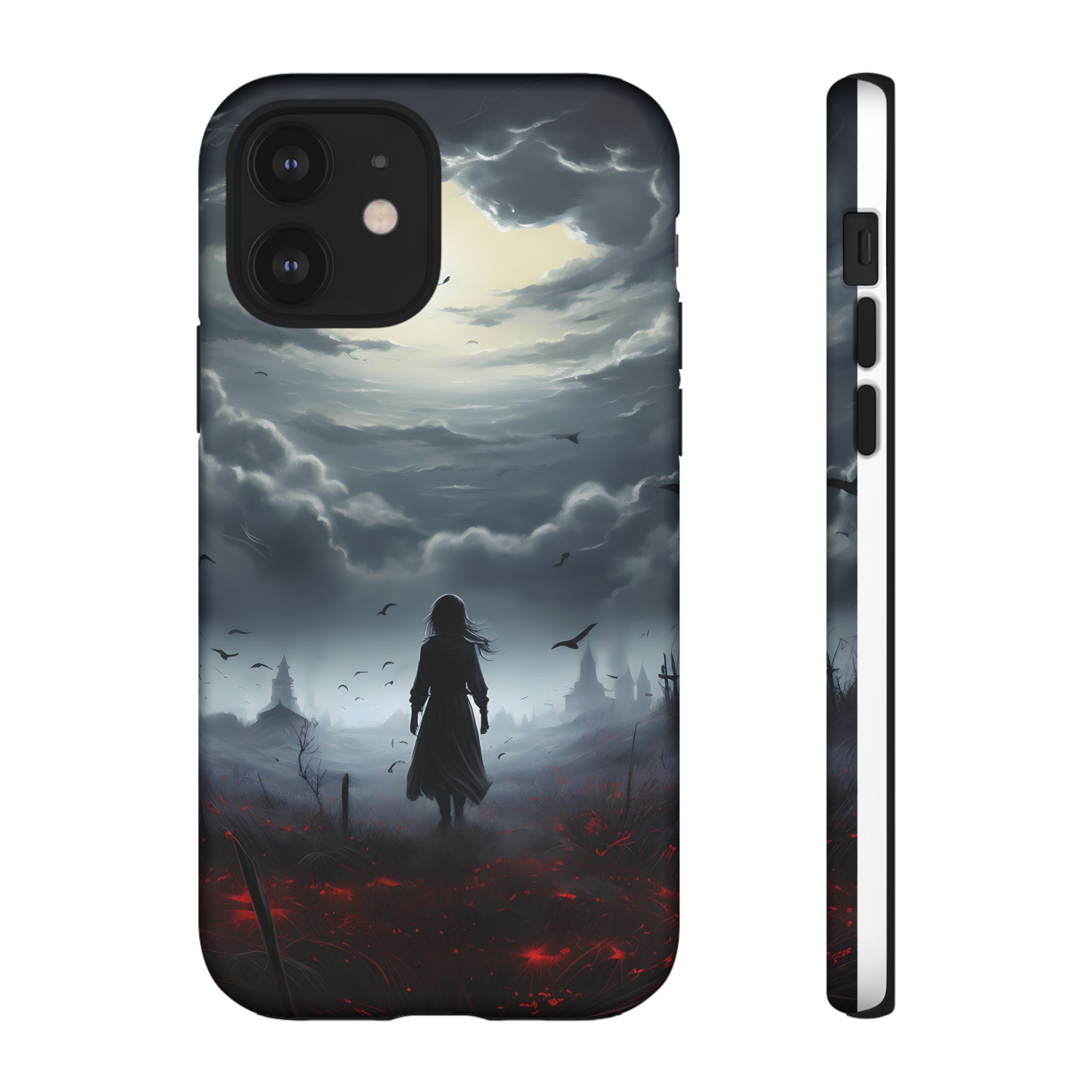 Stormy Silhouette Hexagon Stone iPhone Case