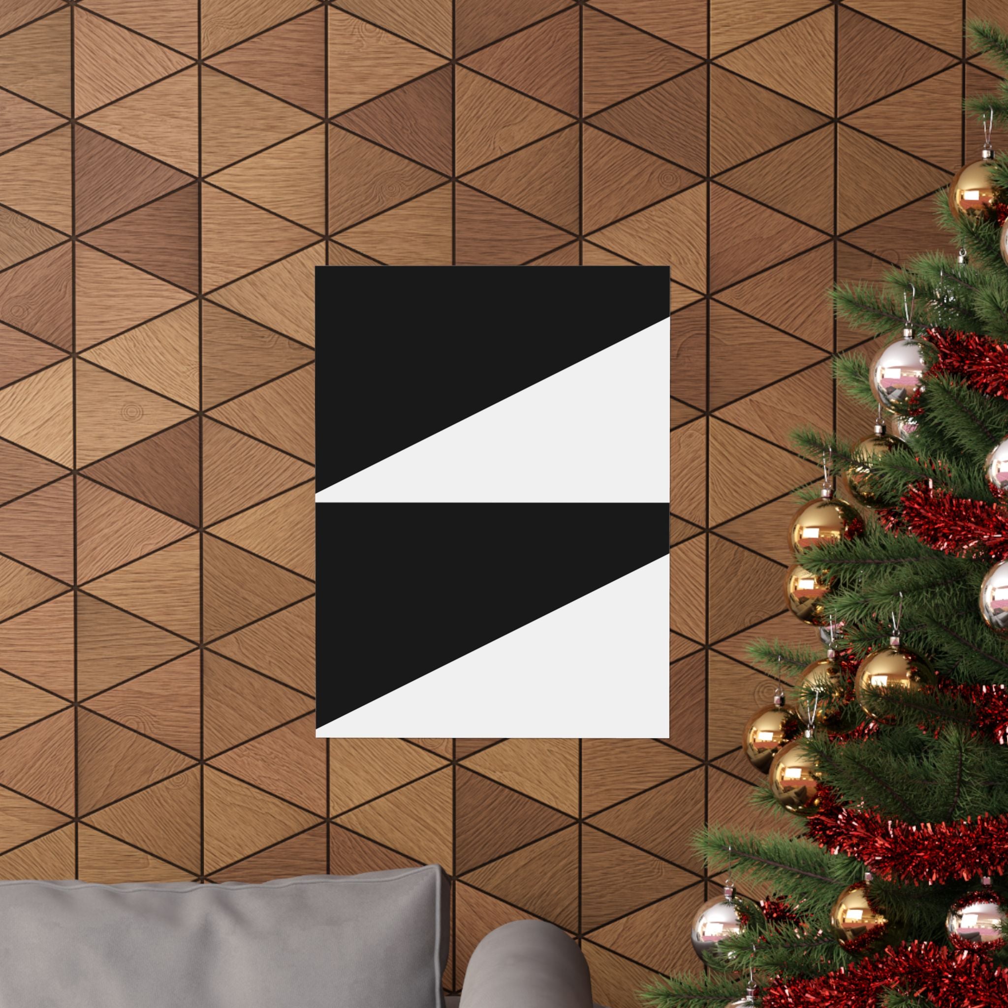 Geometric Black Triangle Wall Art Poster