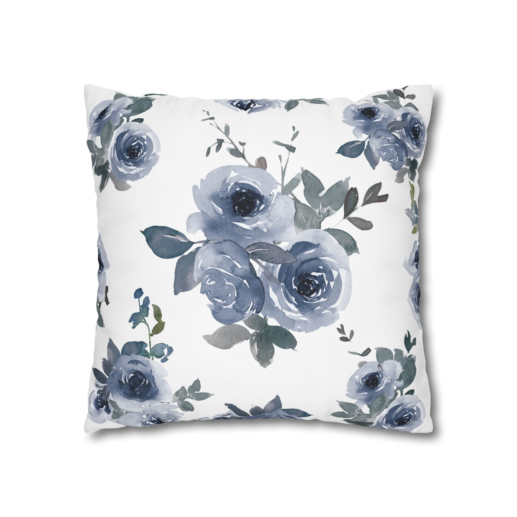 Blue Rose Watercolor Pillowcase