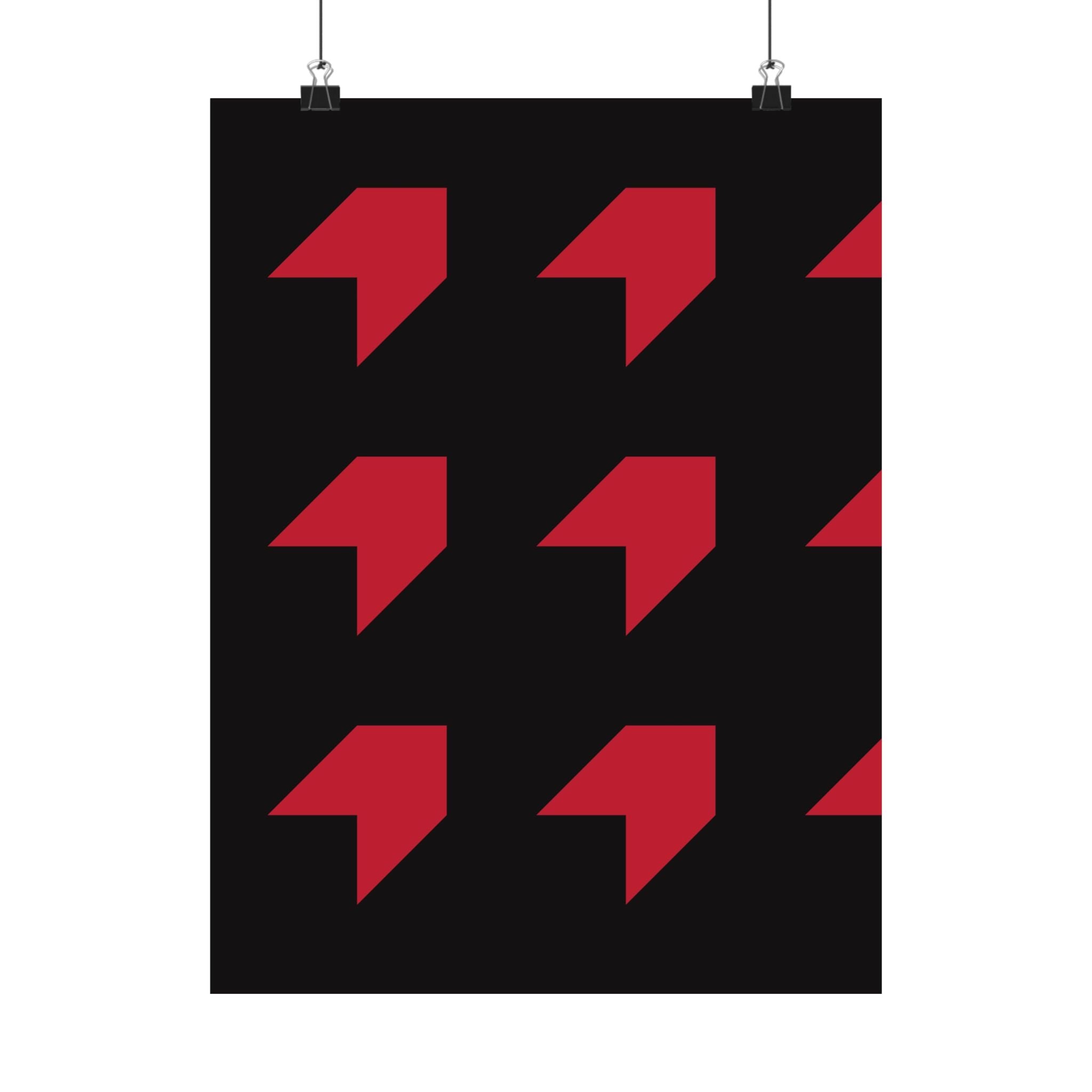 Red Geometric Arrow Posters - Modern Art