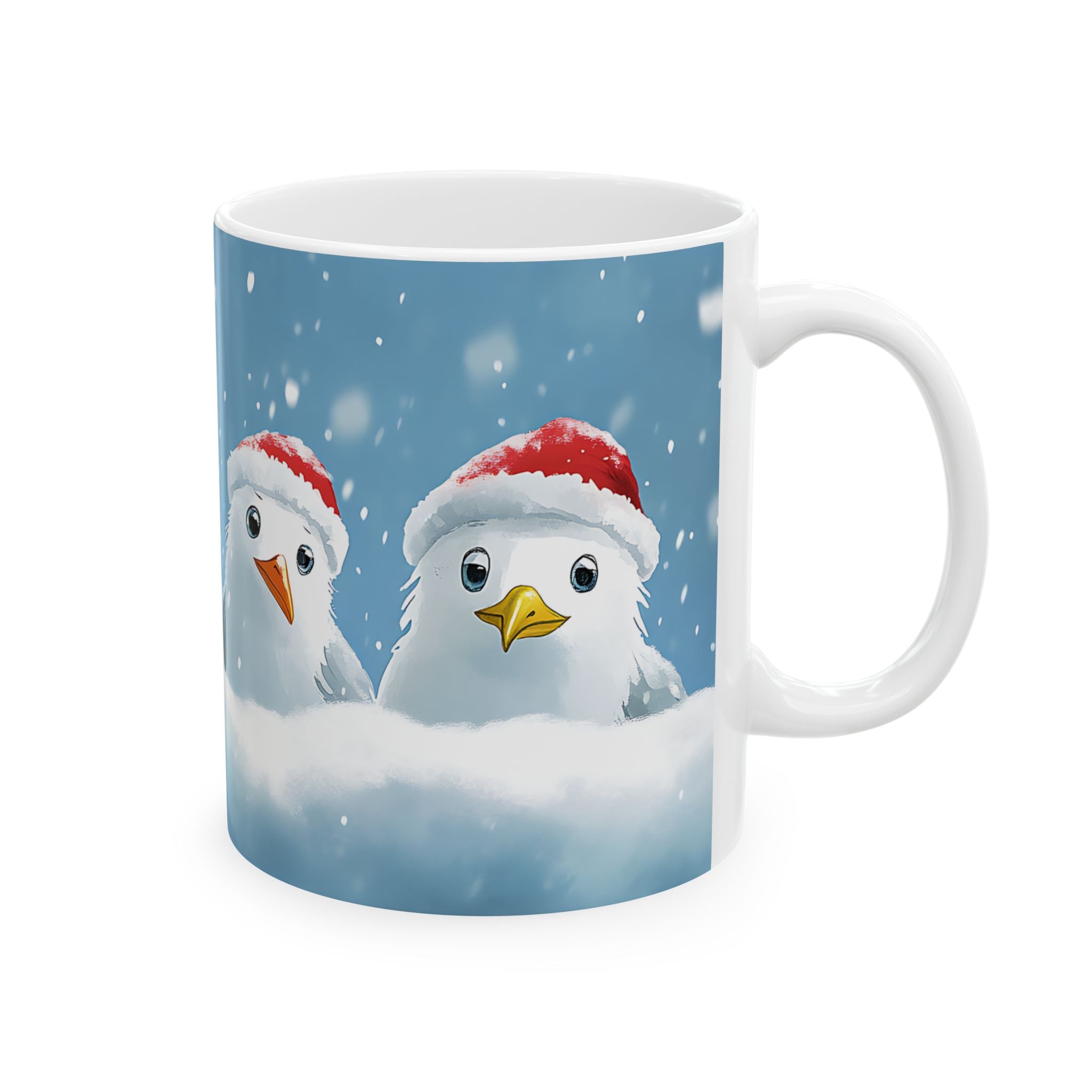 Snowy Santa Seagull Mug