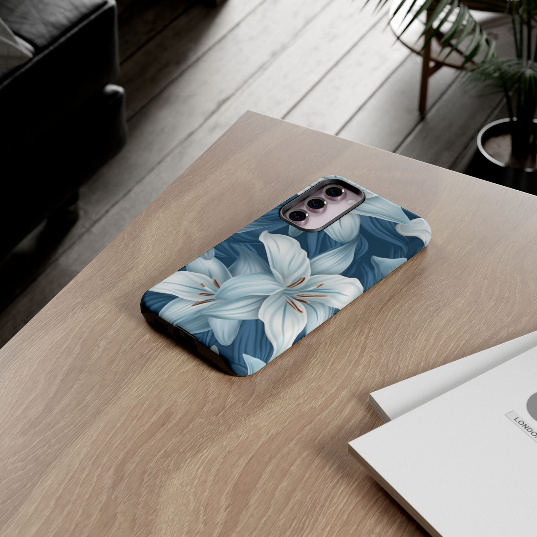 Pastel Blue Lily Samsung Phone Case