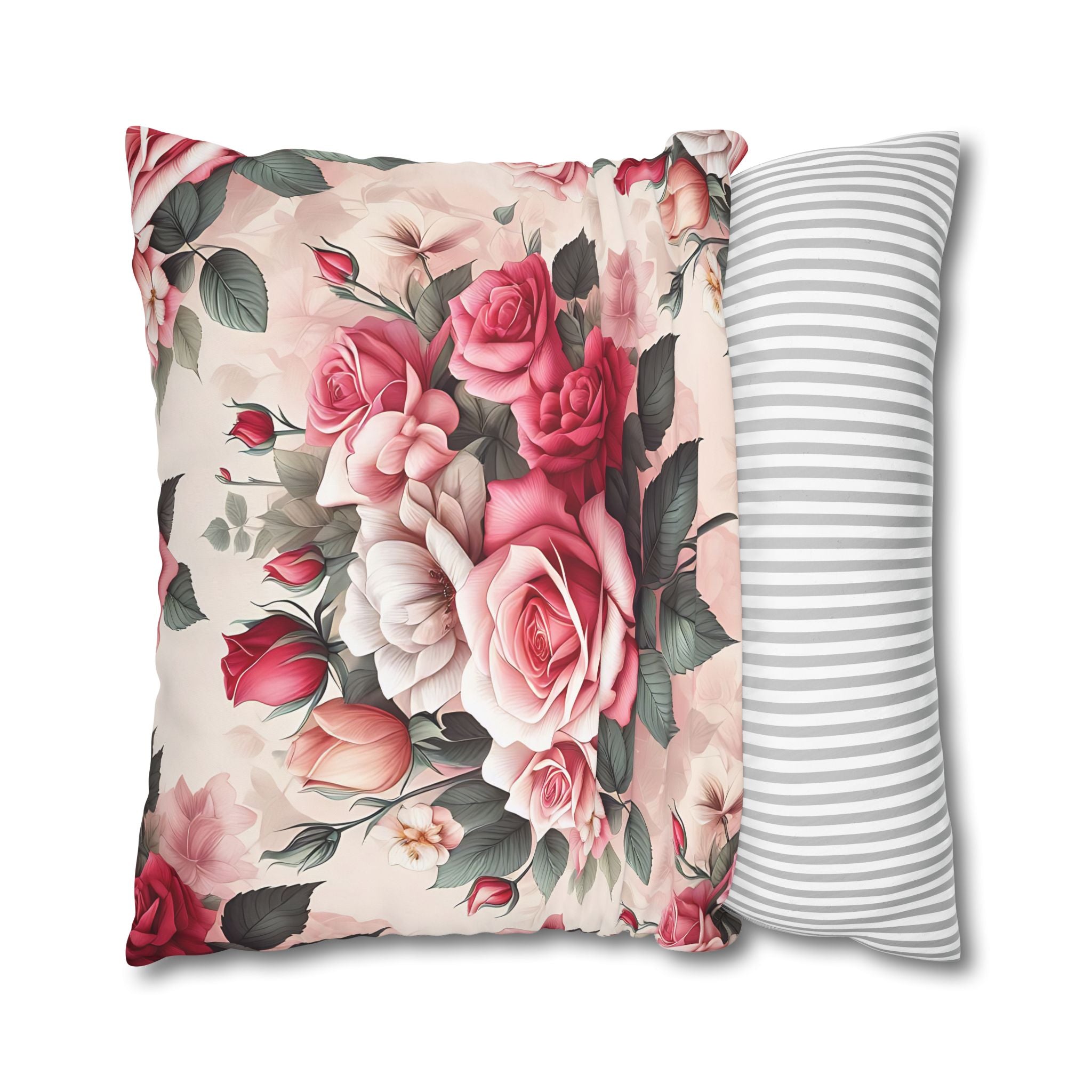 Pink Rose Pillowcase - Romantic Floral Design