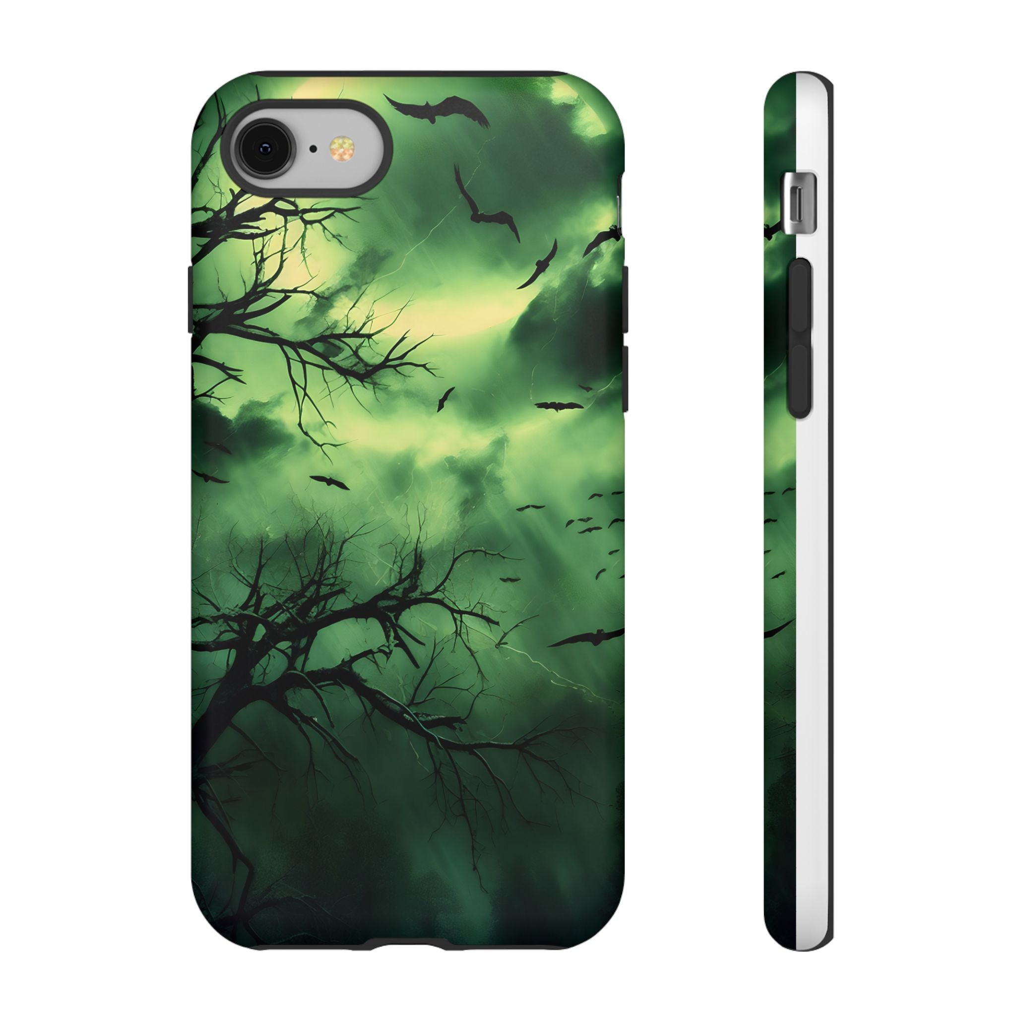 Gothic Green Forest iPhone Case - Hexagon Stone