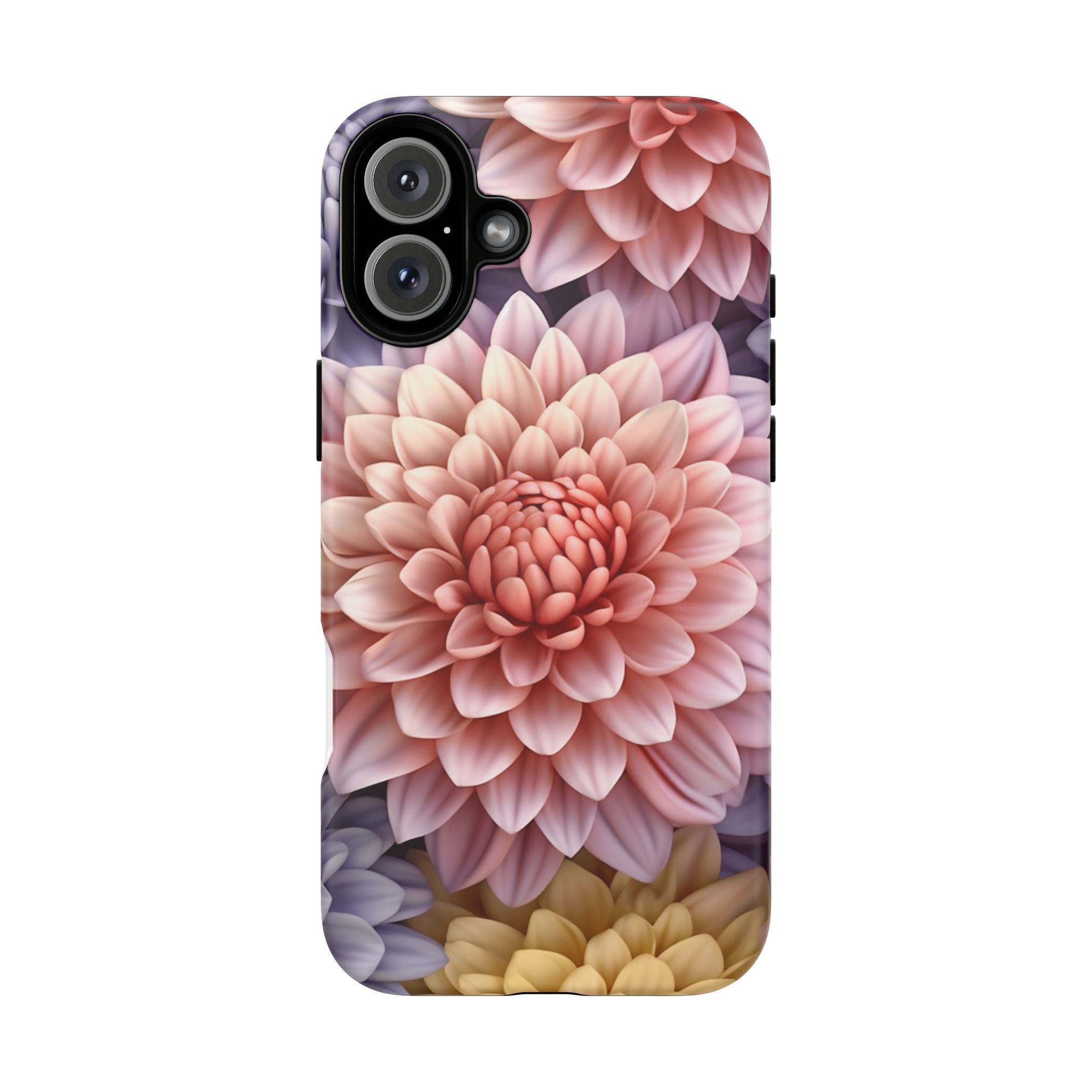 Dahlia Bloom Hexagon Stone iPhone Case