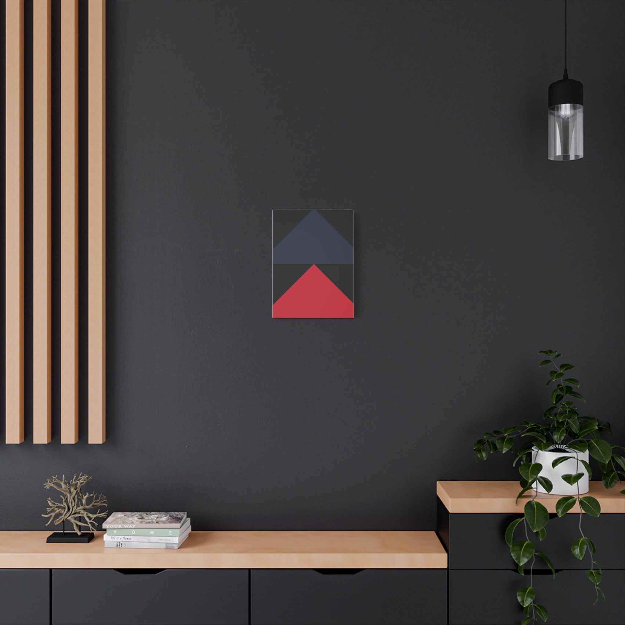 Geometric Triangles Matte Canvas Art