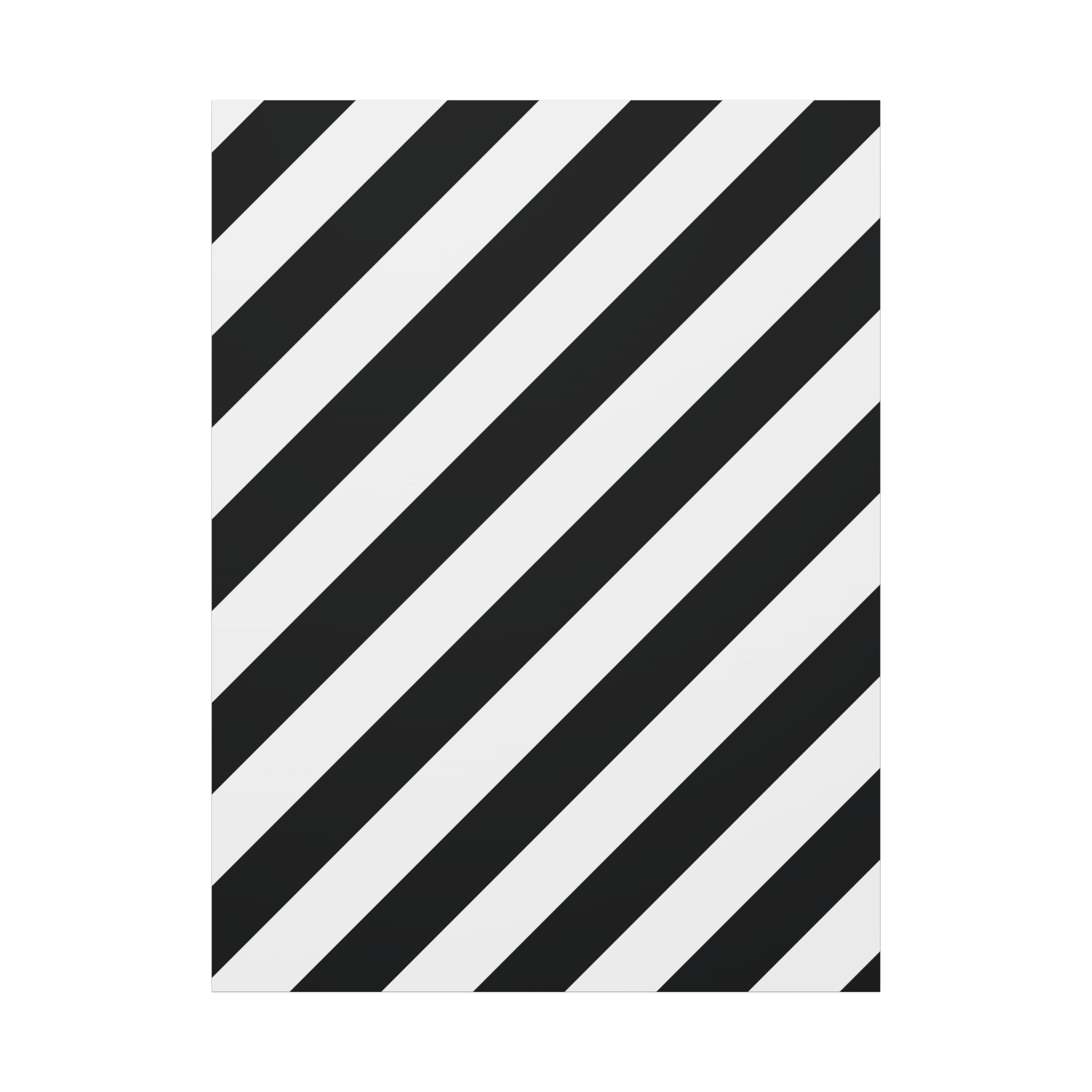 Modern Black & White Diagonal Stripe Canvas Art