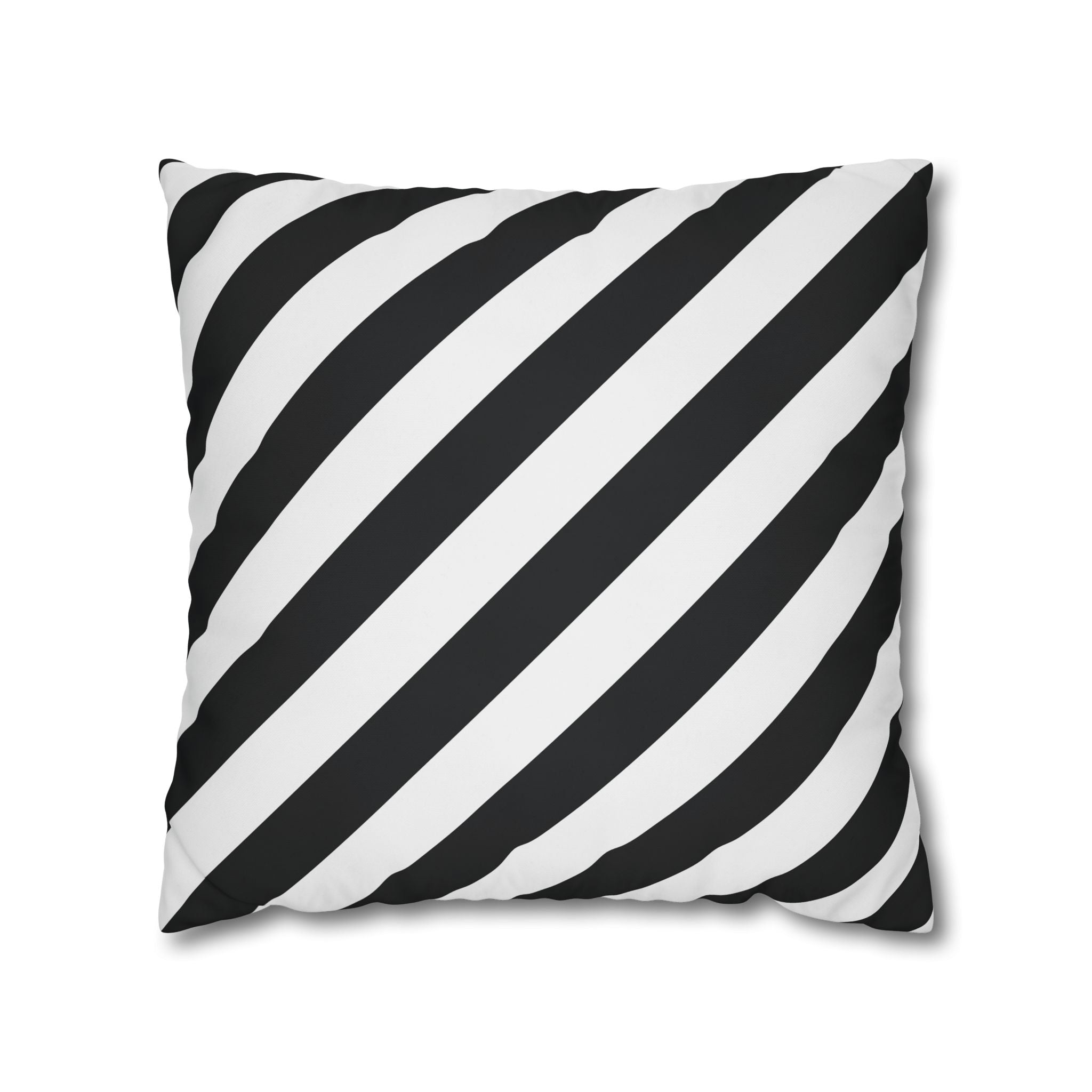 Geometric Stripe Pillowcase - Black & White