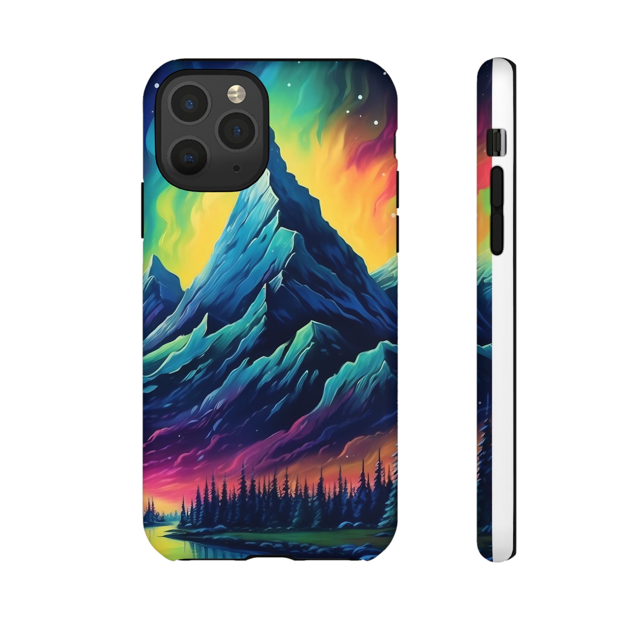 Aurora Mountain Hexagon iPhone Case