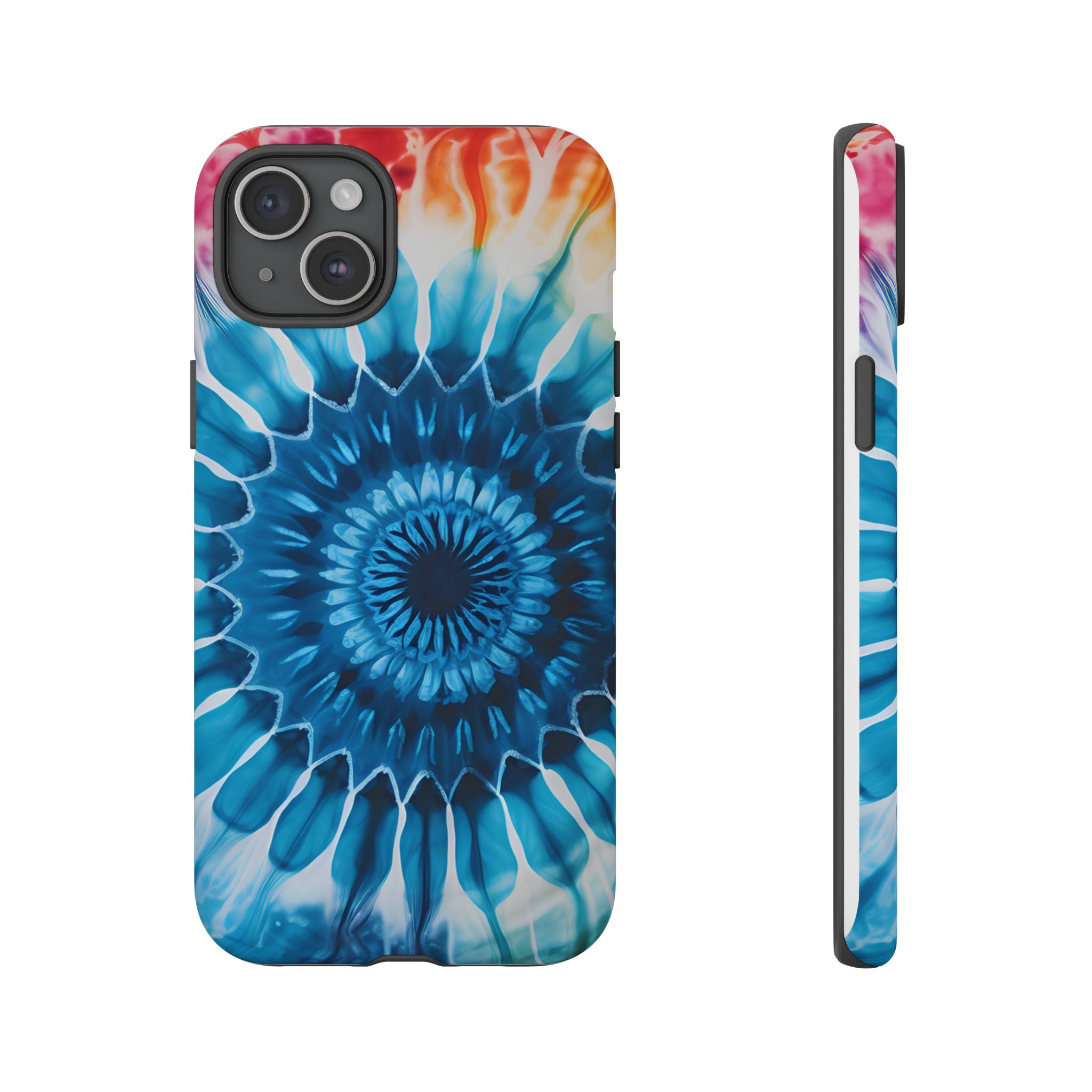 Cosmic Mandala Tie-Dye iPhone Case - Rugged Hexagon Stone