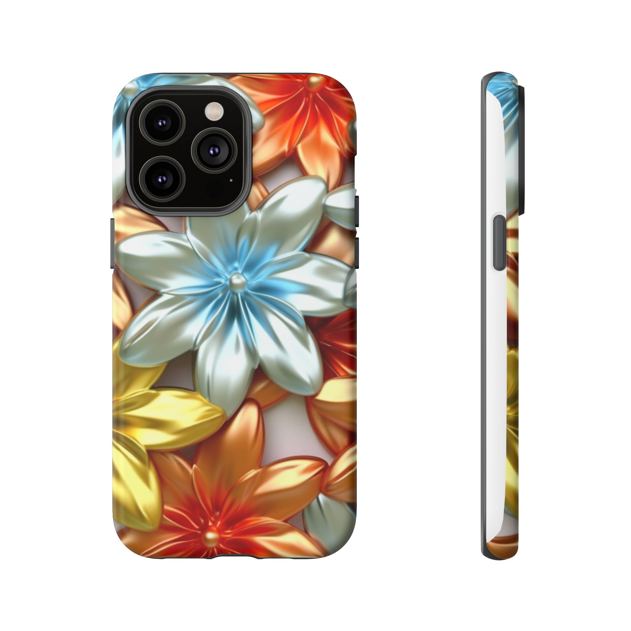 Metallic Flower Hexagon iPhone Case - Rugged