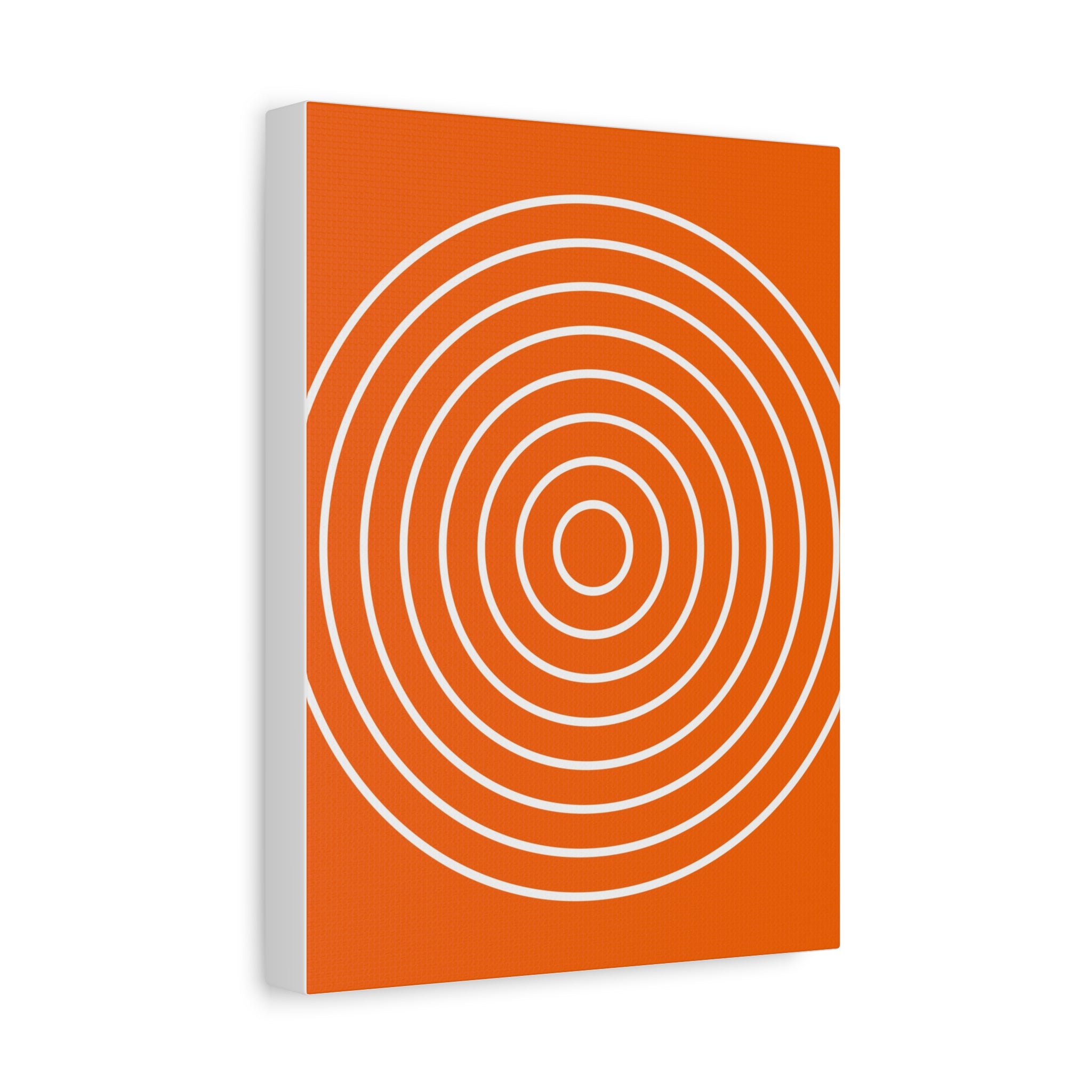 Orange Abstract Circles Matte Canvas Art