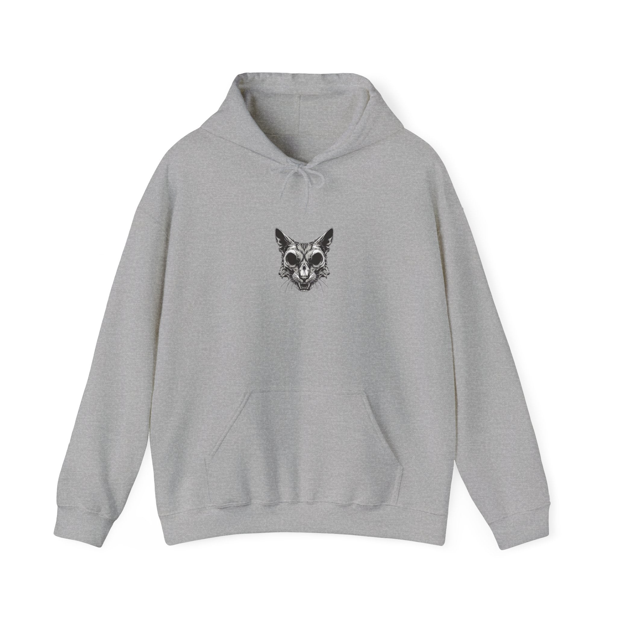 Gothic Cat Skull Hoodie: Dark Art Wear