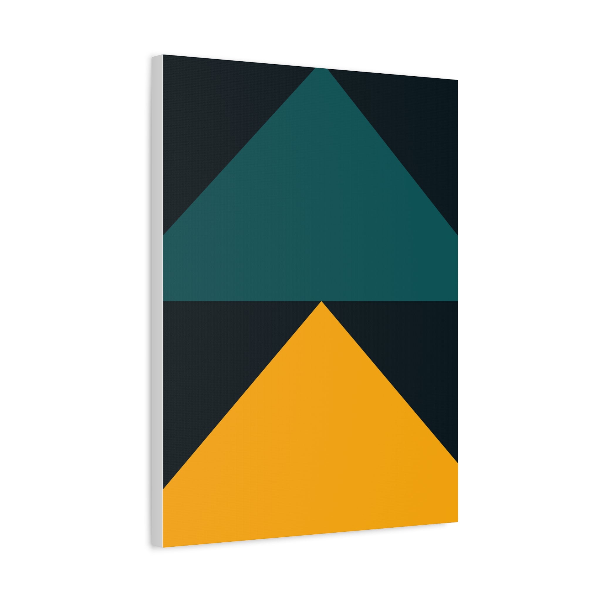 Teal & Gold Geometric Canvas Art