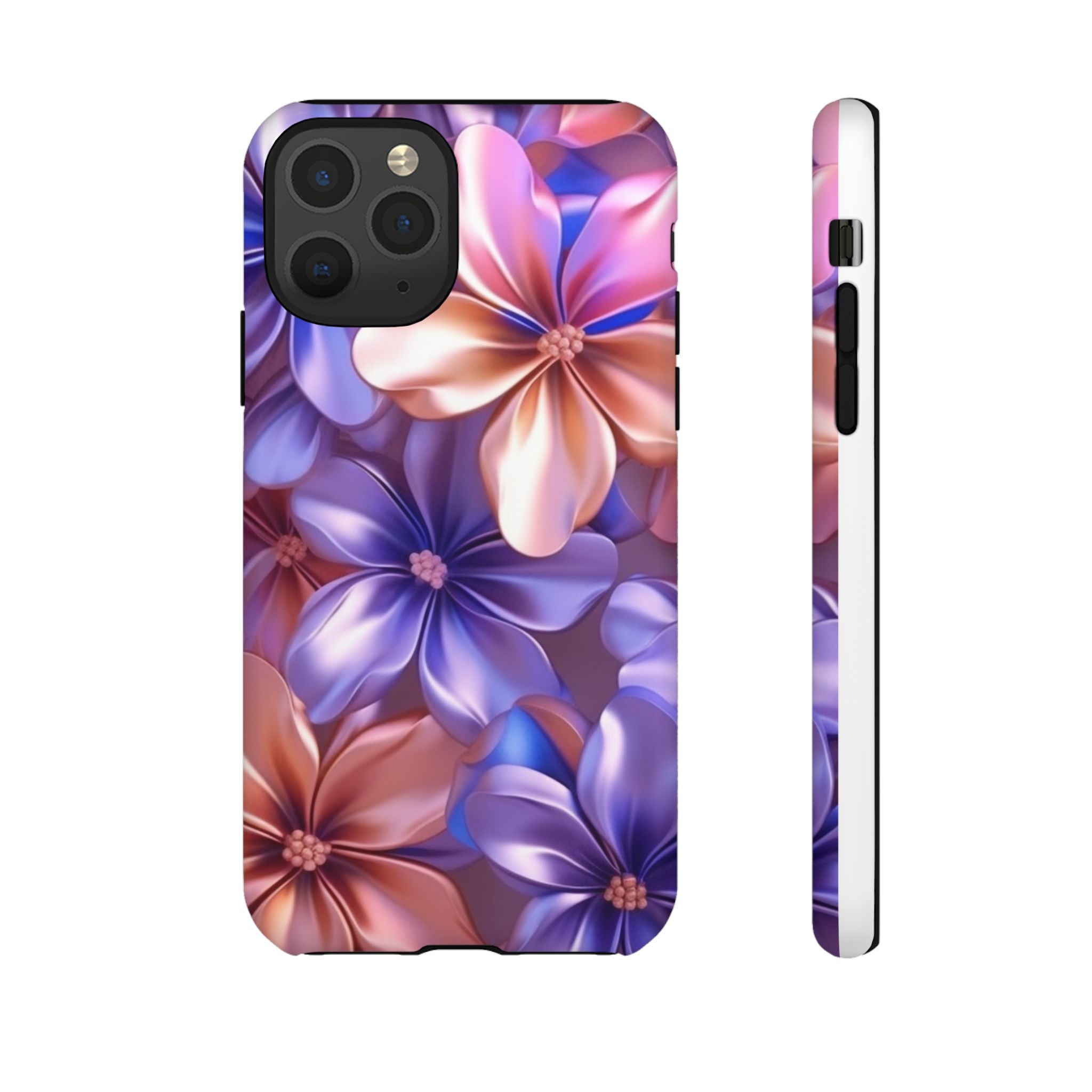 Metallic Flower iPhone Case - Rugged Hexagon Stone