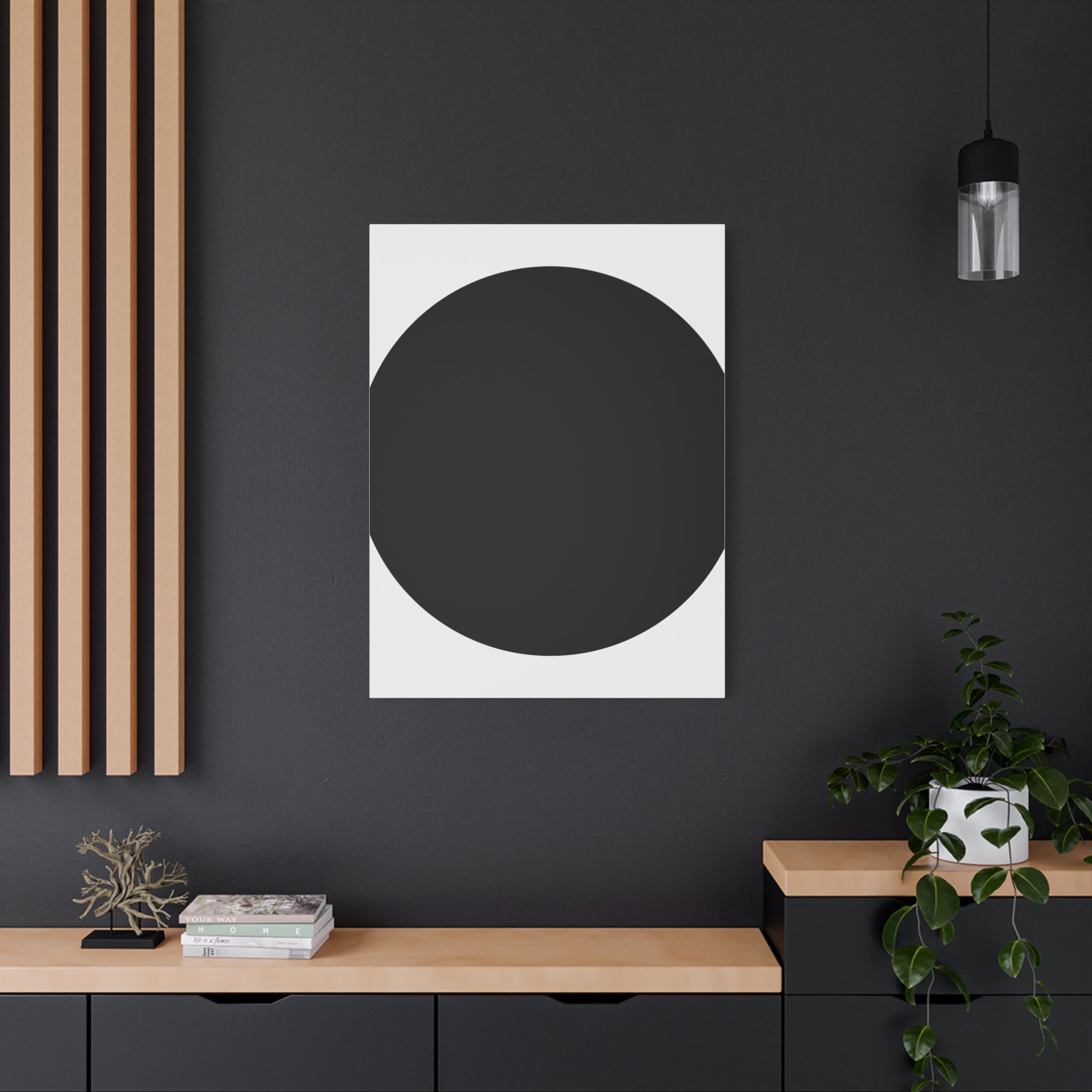 Minimalist Black Circle Canvas Art