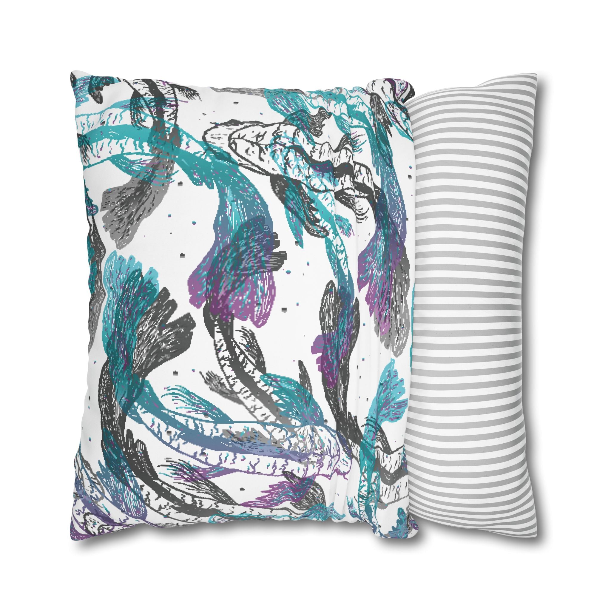 Koi Fish Pillowcase - Teal & Purple