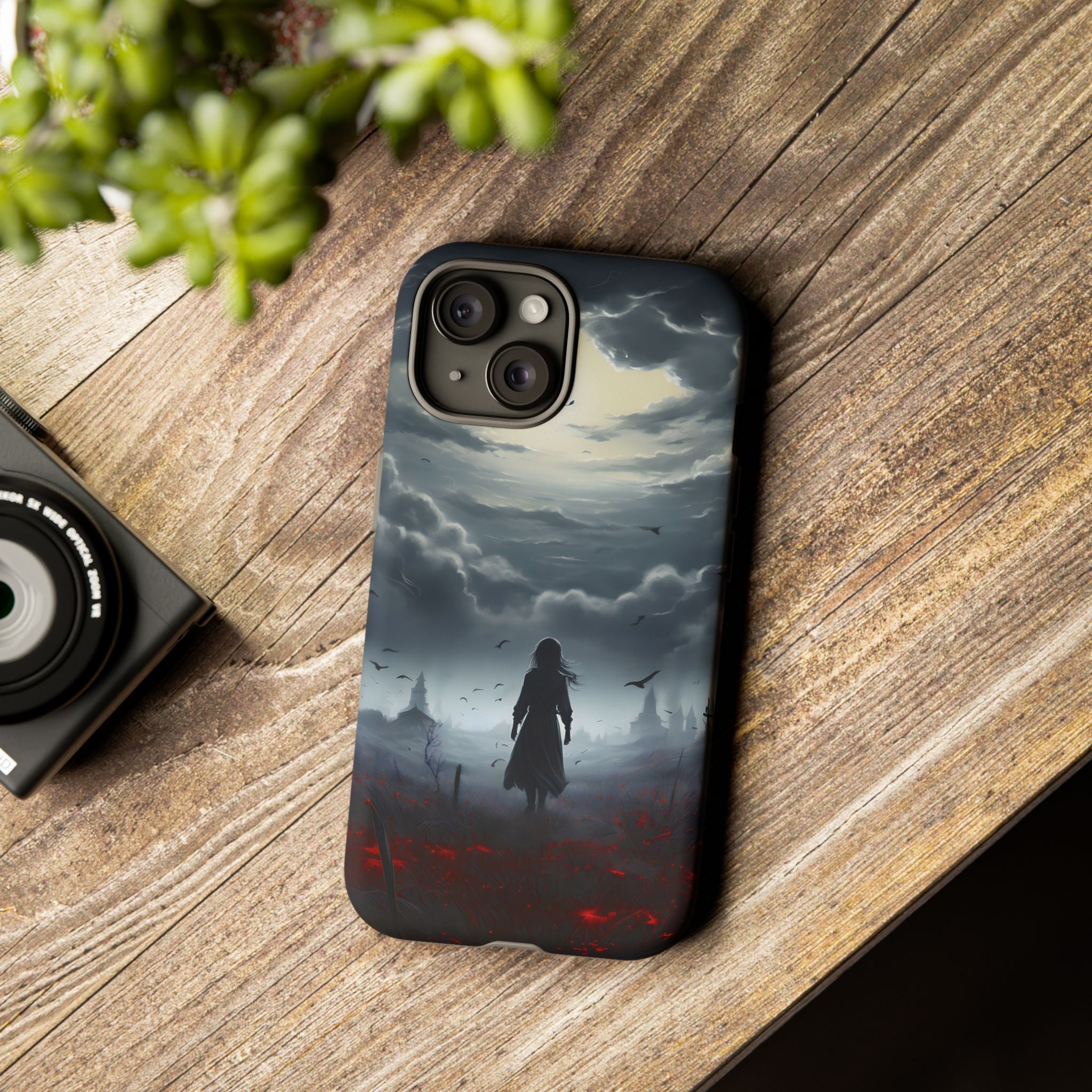 Stormy Silhouette Hexagon Stone iPhone Case