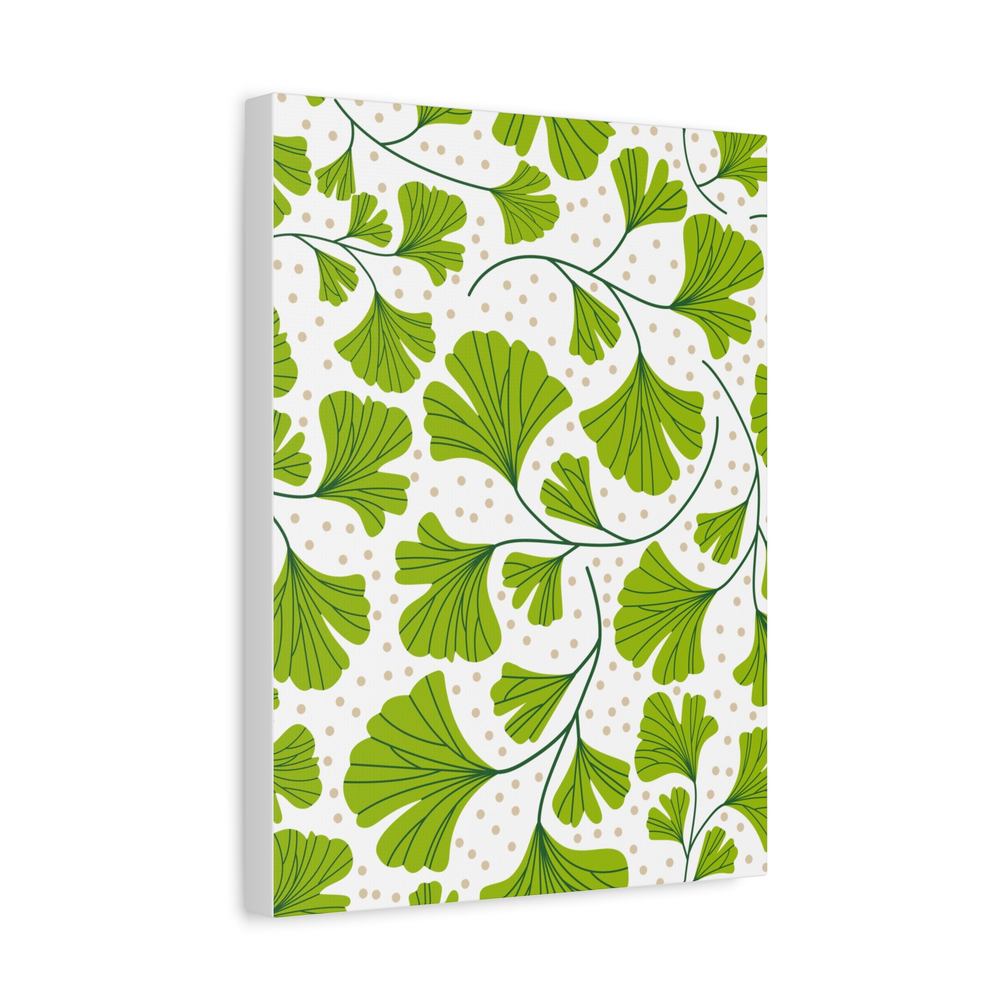 Ginkgo Biloba Leaves Art Deco Canvas