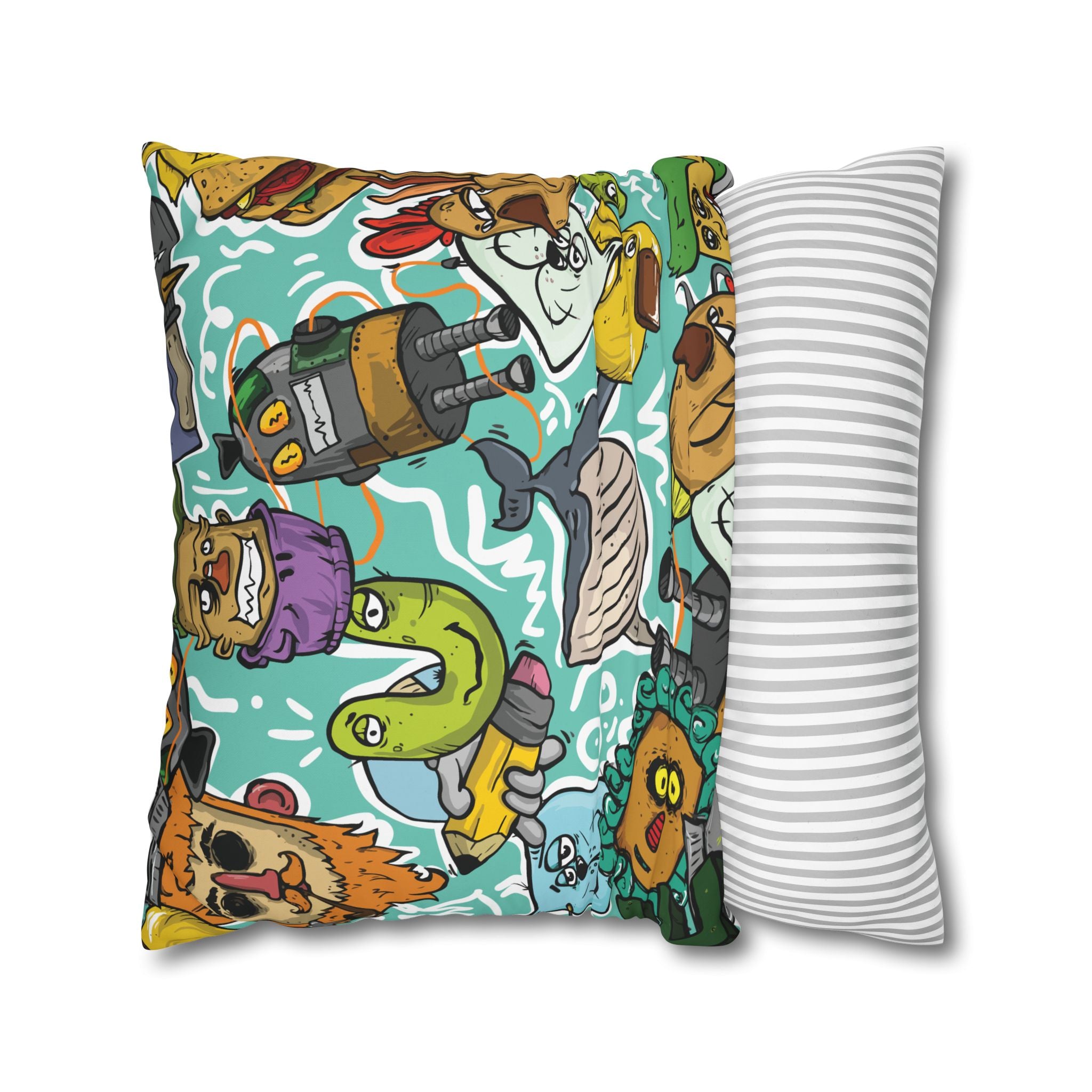 Whimsical Chaos Cartoon Pillowcase