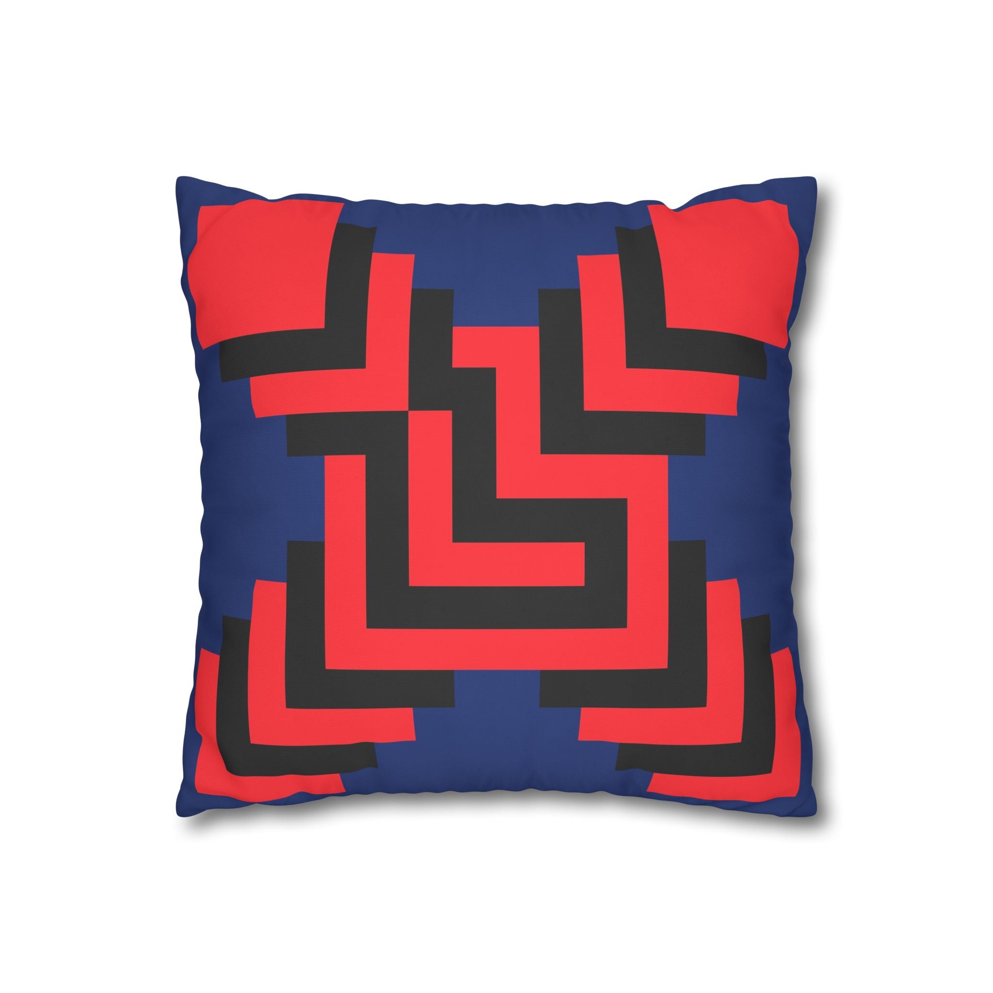 Geometric X Pillowcase - Coral & Black