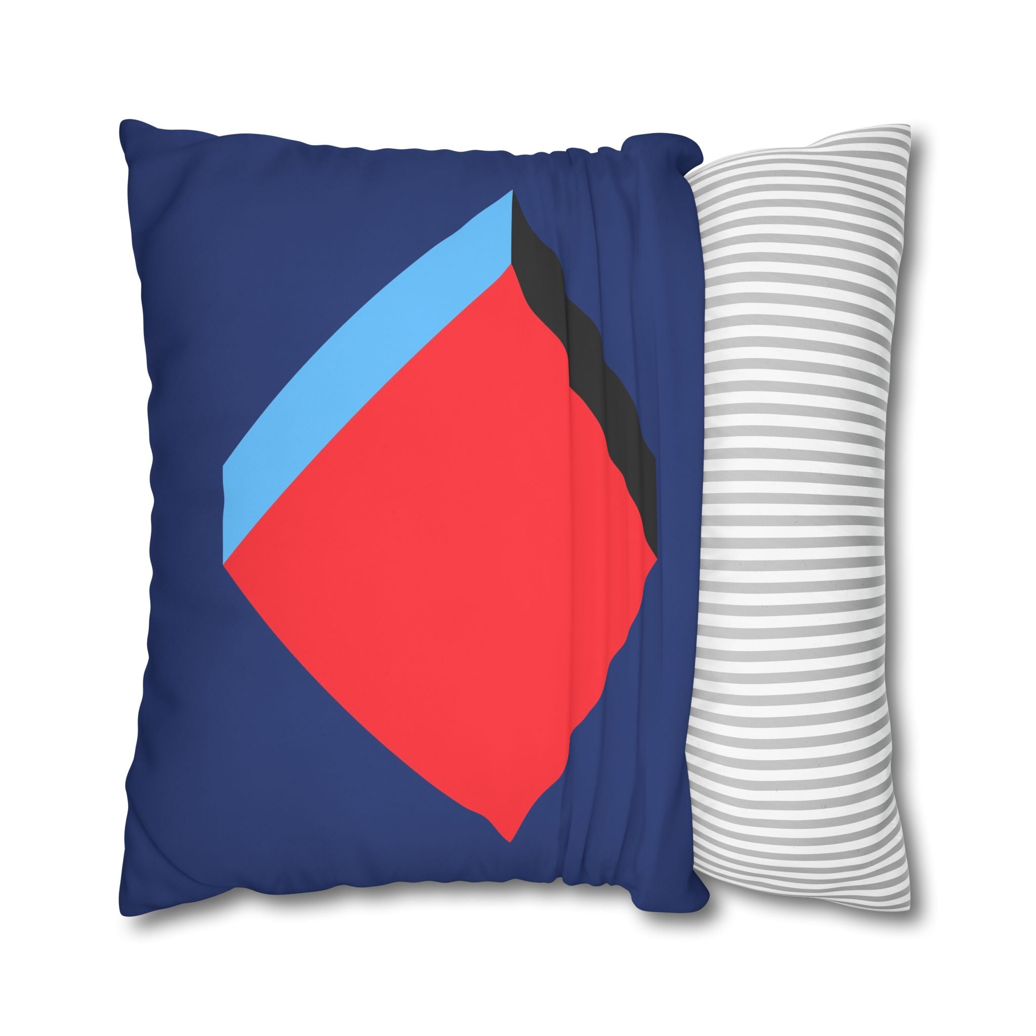 Geometric Diamond Pillowcase - Red & Blue