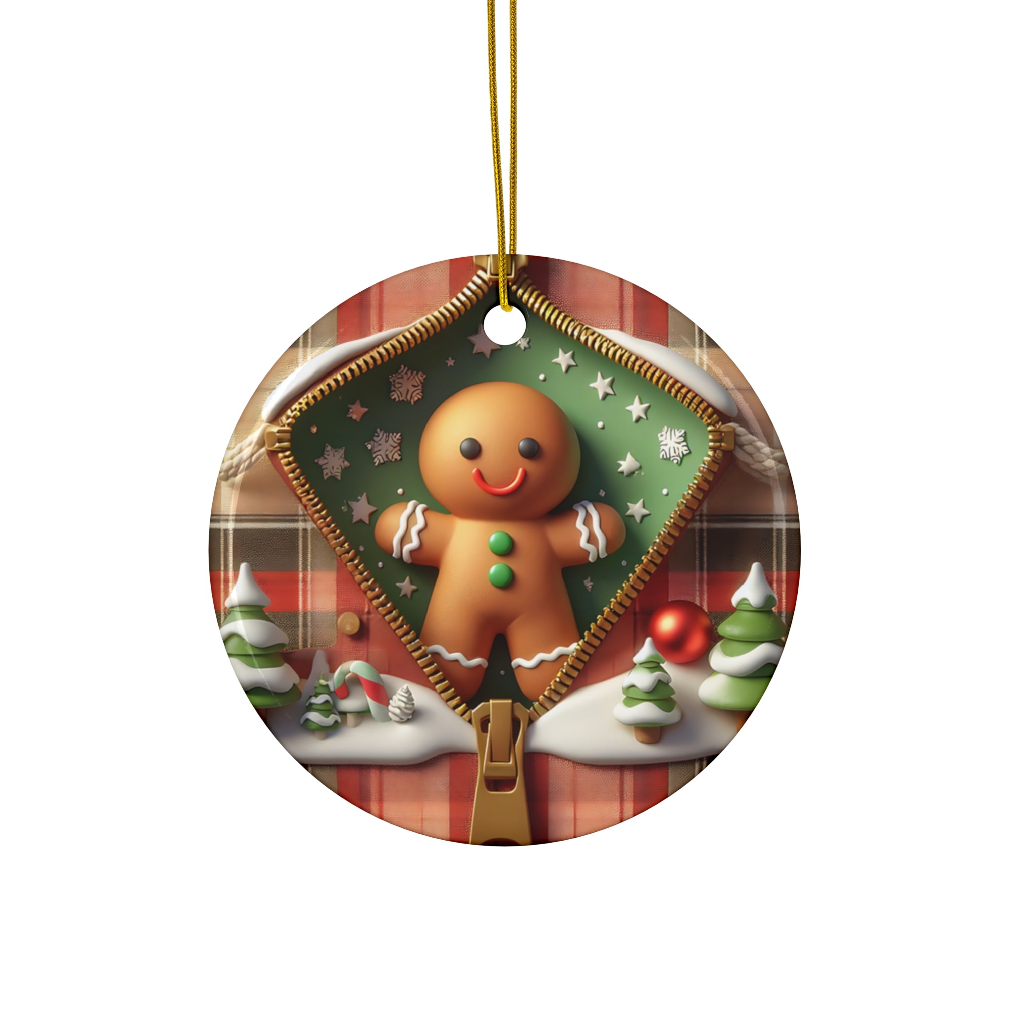 Unzip Christmas! Gingerbread Man Ornament