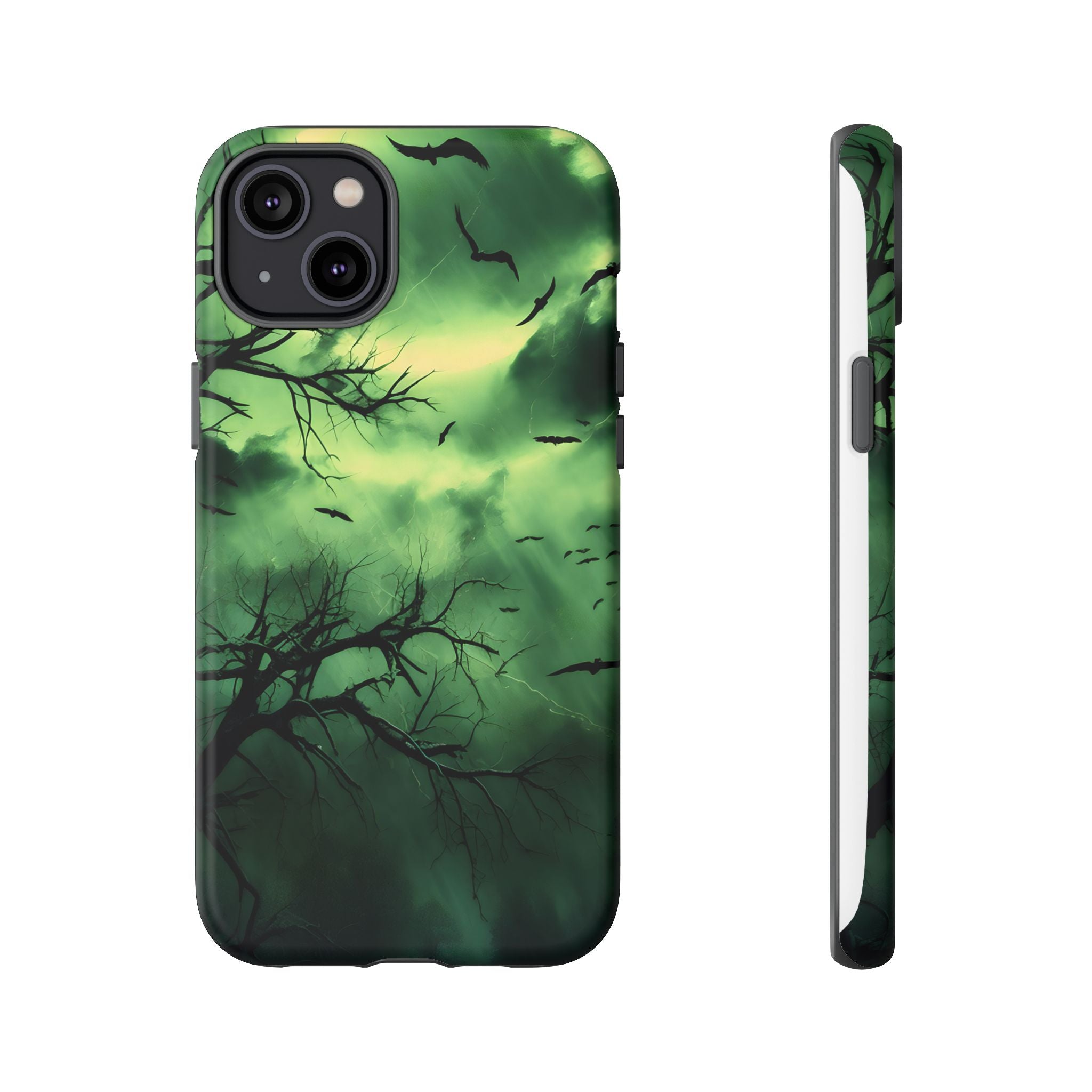 Gothic Green Forest iPhone Case - Hexagon Stone