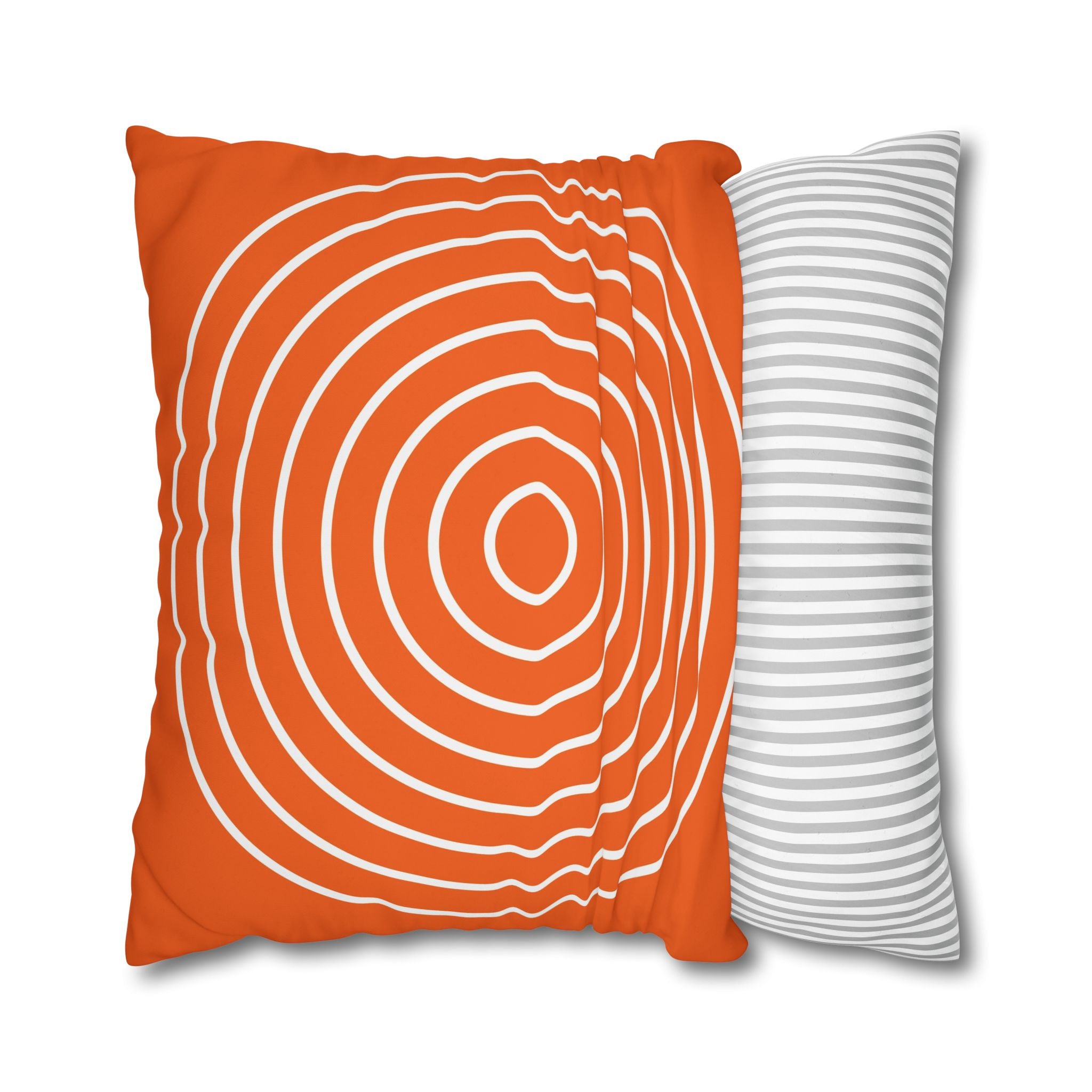 Orange & White Concentric Circles Pillowcase