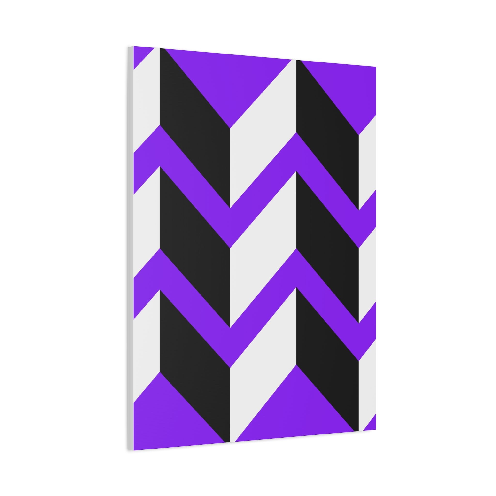 Purple Geometric Wave Canvas Art