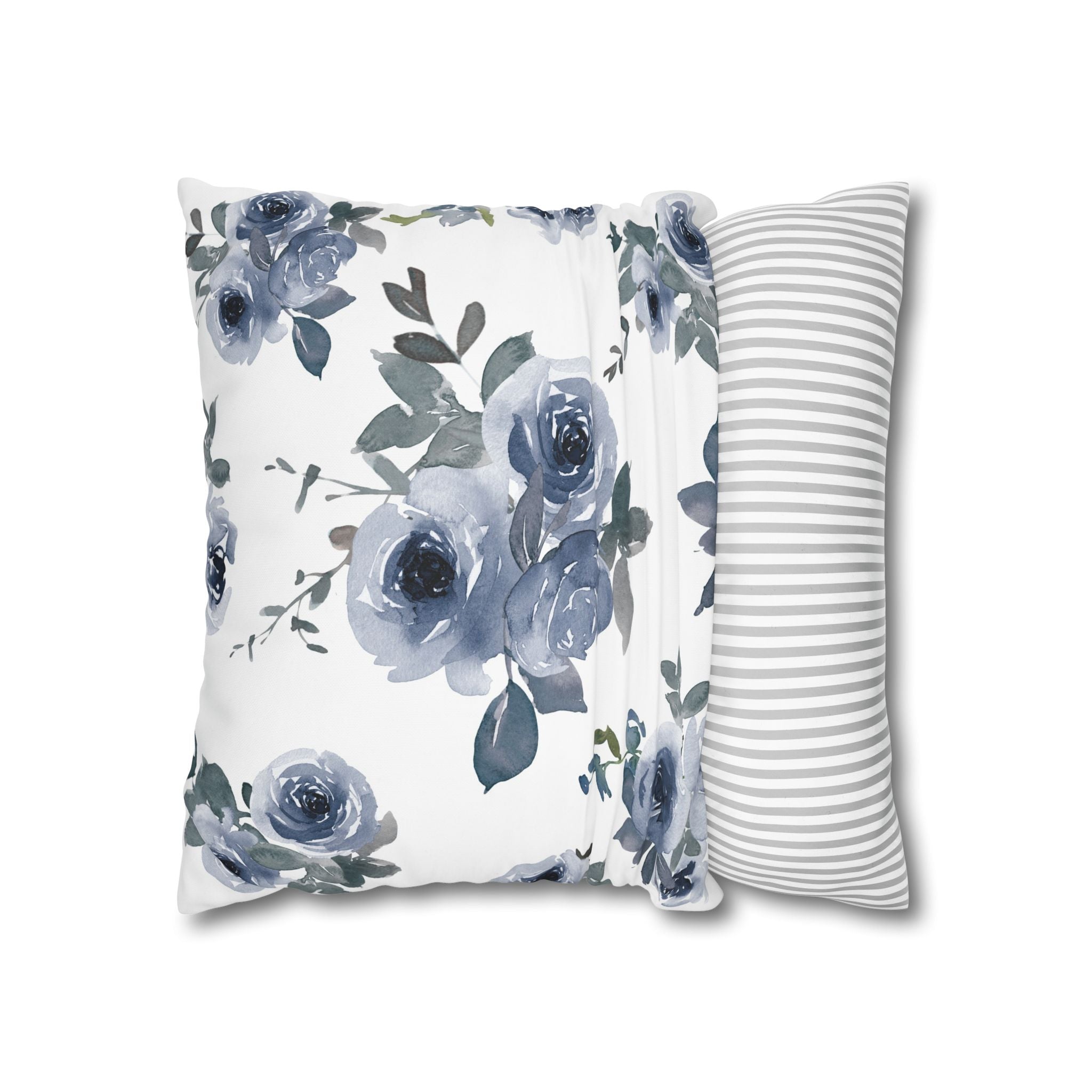 Blue Rose Watercolor Pillowcase