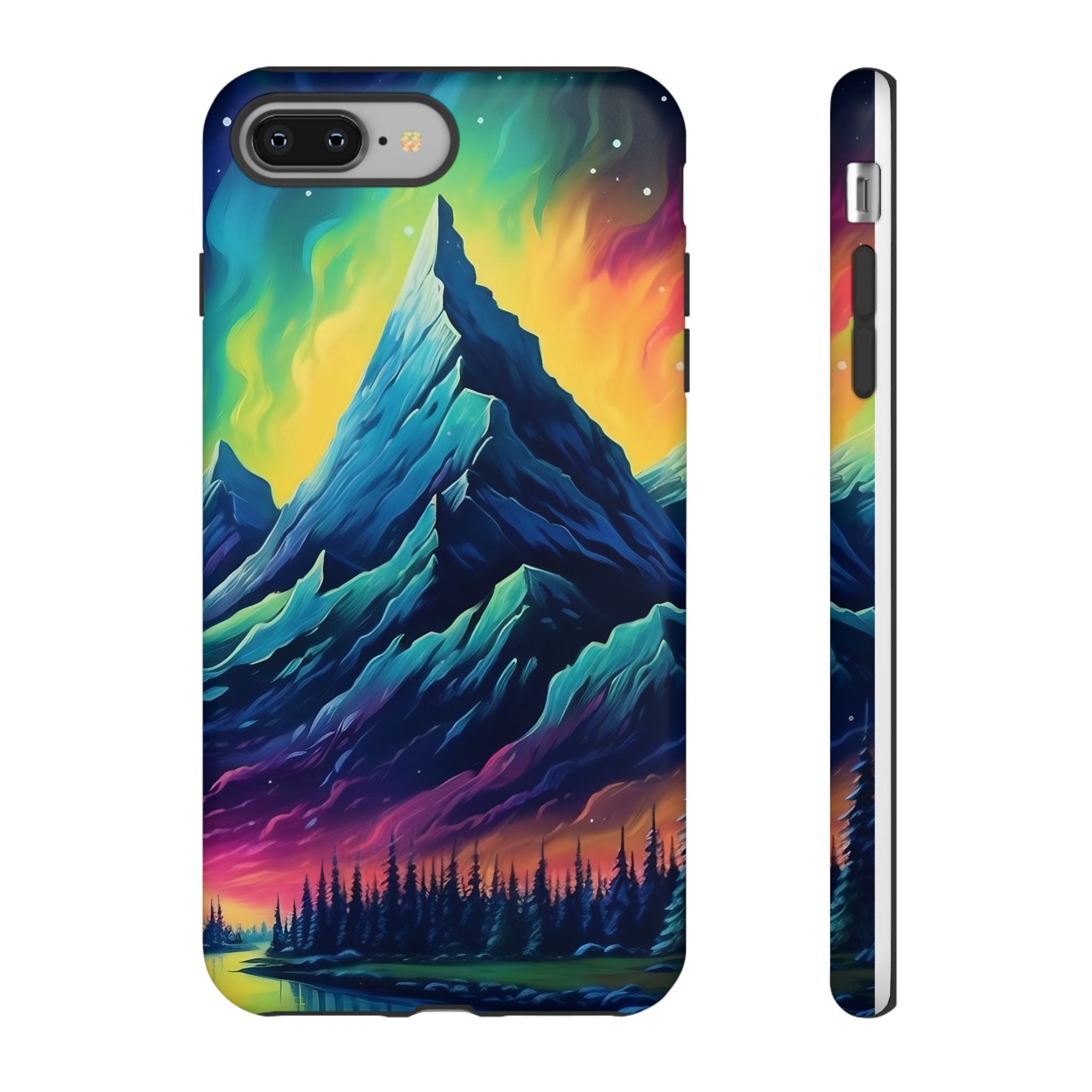 Aurora Mountain Hexagon iPhone Case