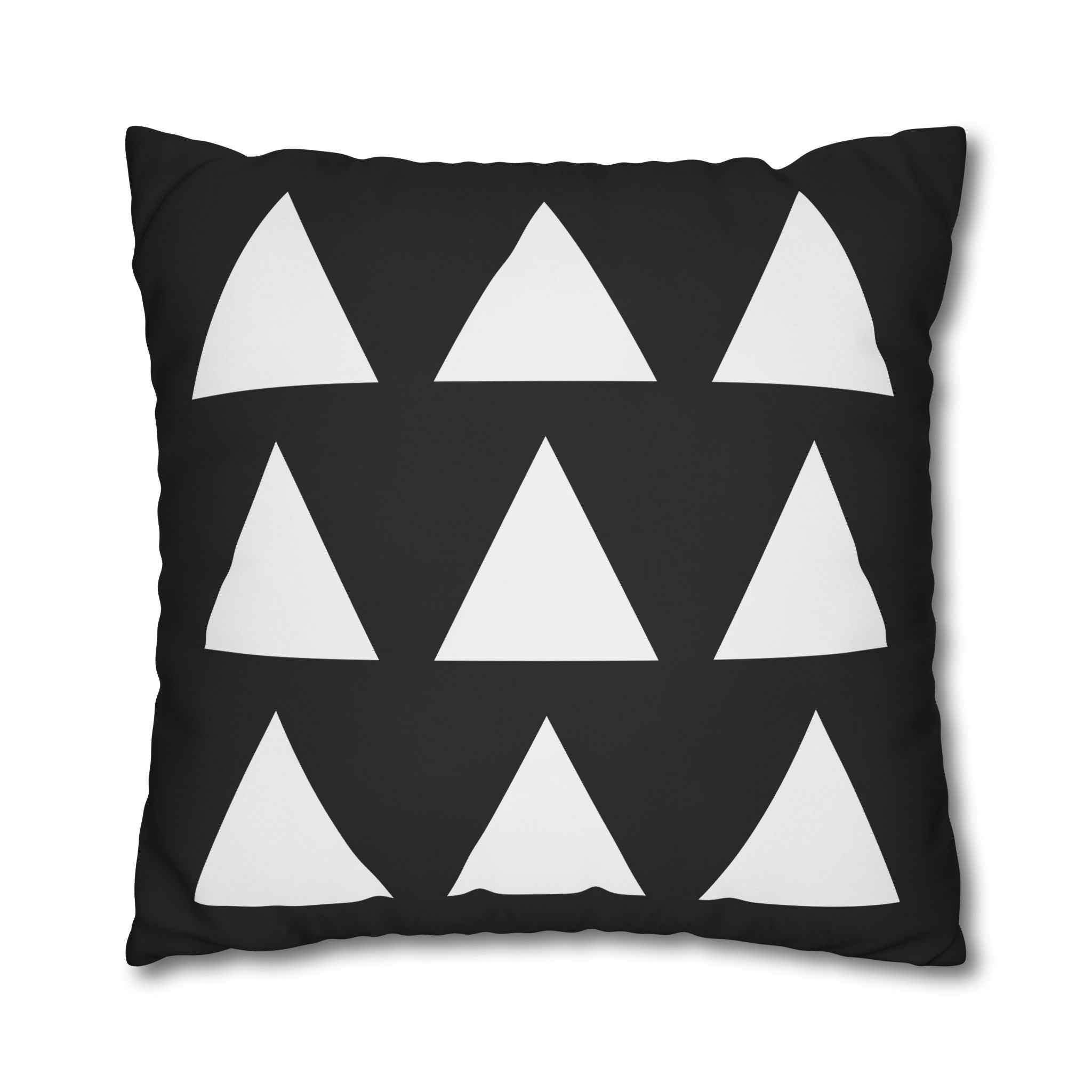 Geometric Triangle Pillowcase - Black & White