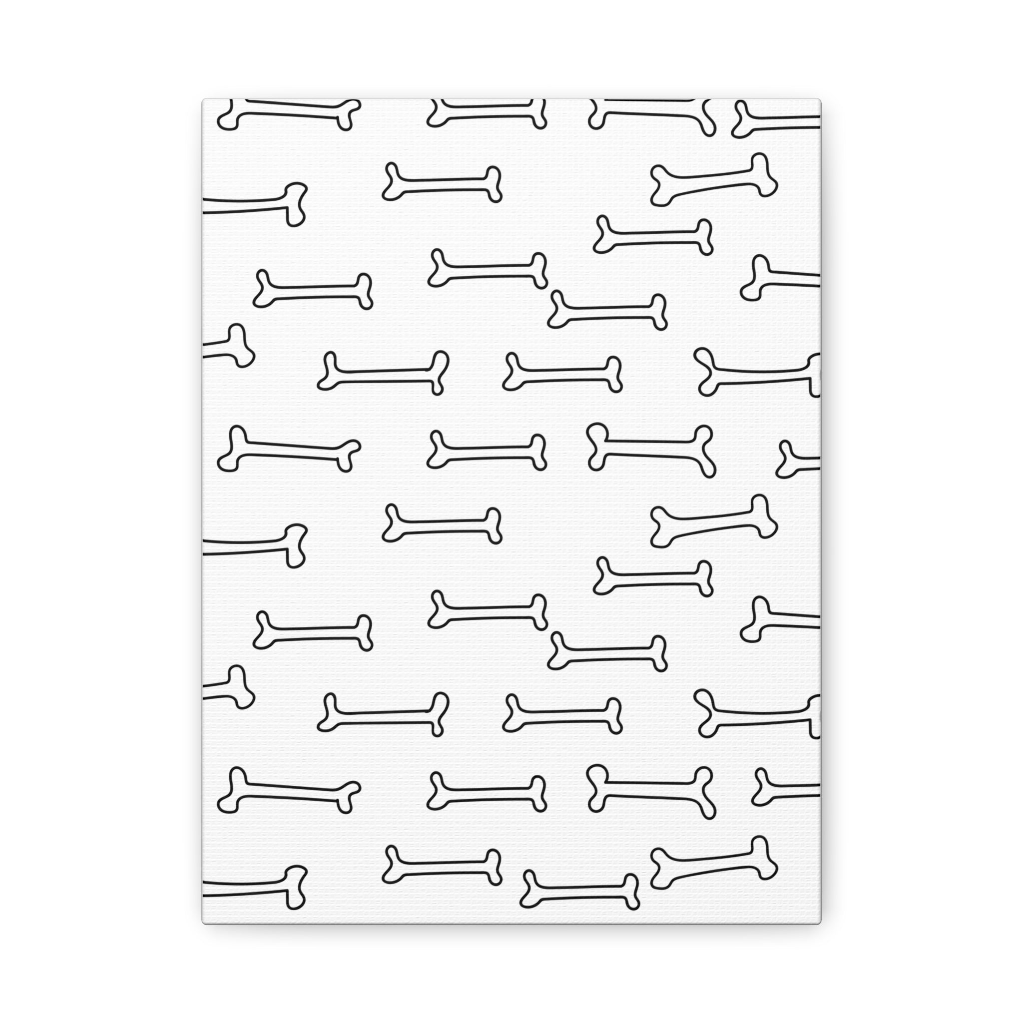 Minimalist Bone Pattern Matte Canvas Art