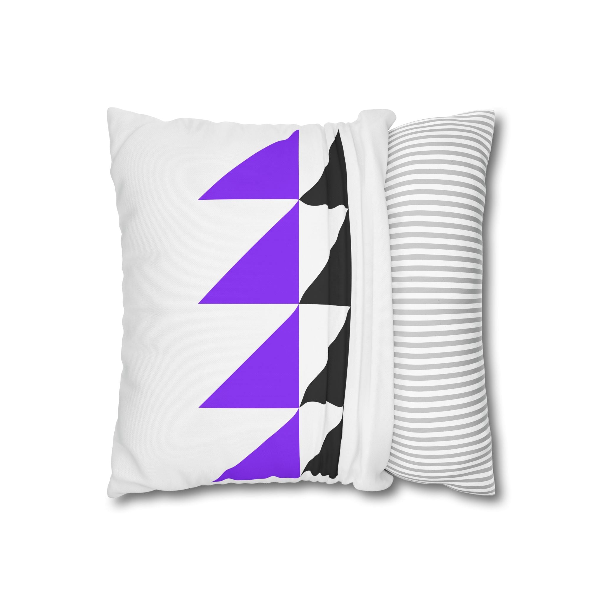 Geometric Triangle Pillowcase - Purple & Black