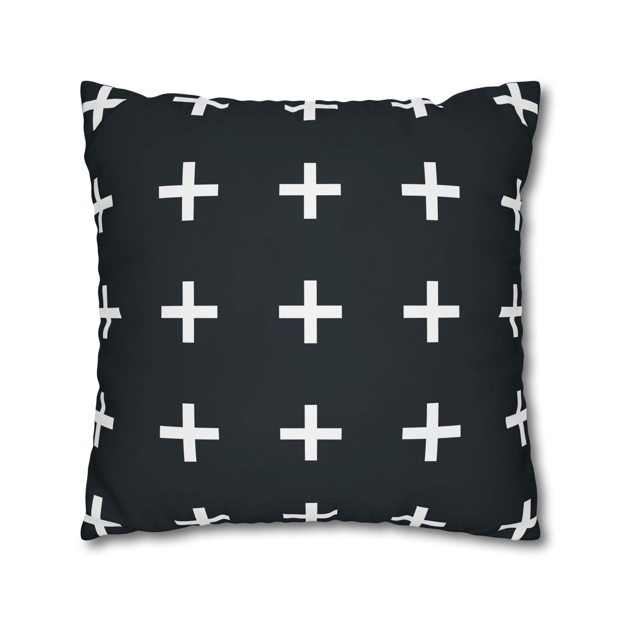 Teal Plus Sign Pillowcase - Geometric Design