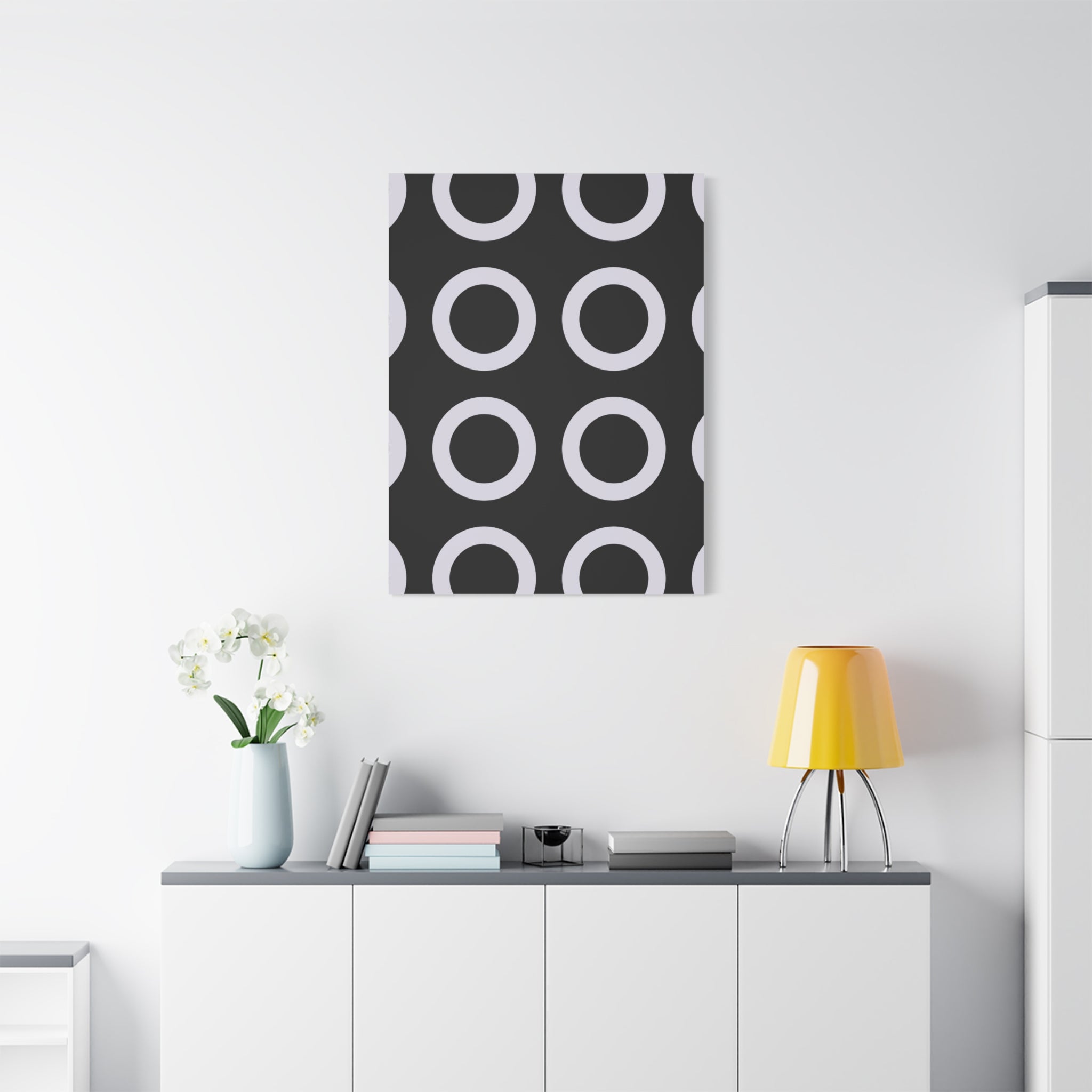 Geometric Circles Matte Canvas Art