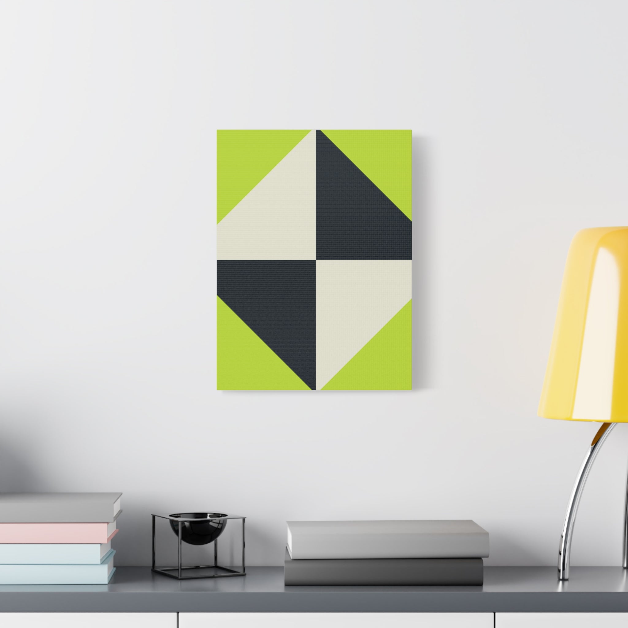 Geometric Teal & Beige Canvas Art