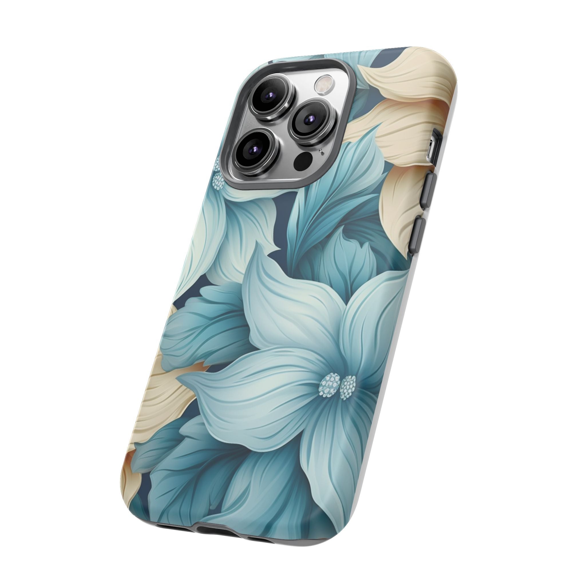 Teal Floral Hexagon iPhone Case - Rugged