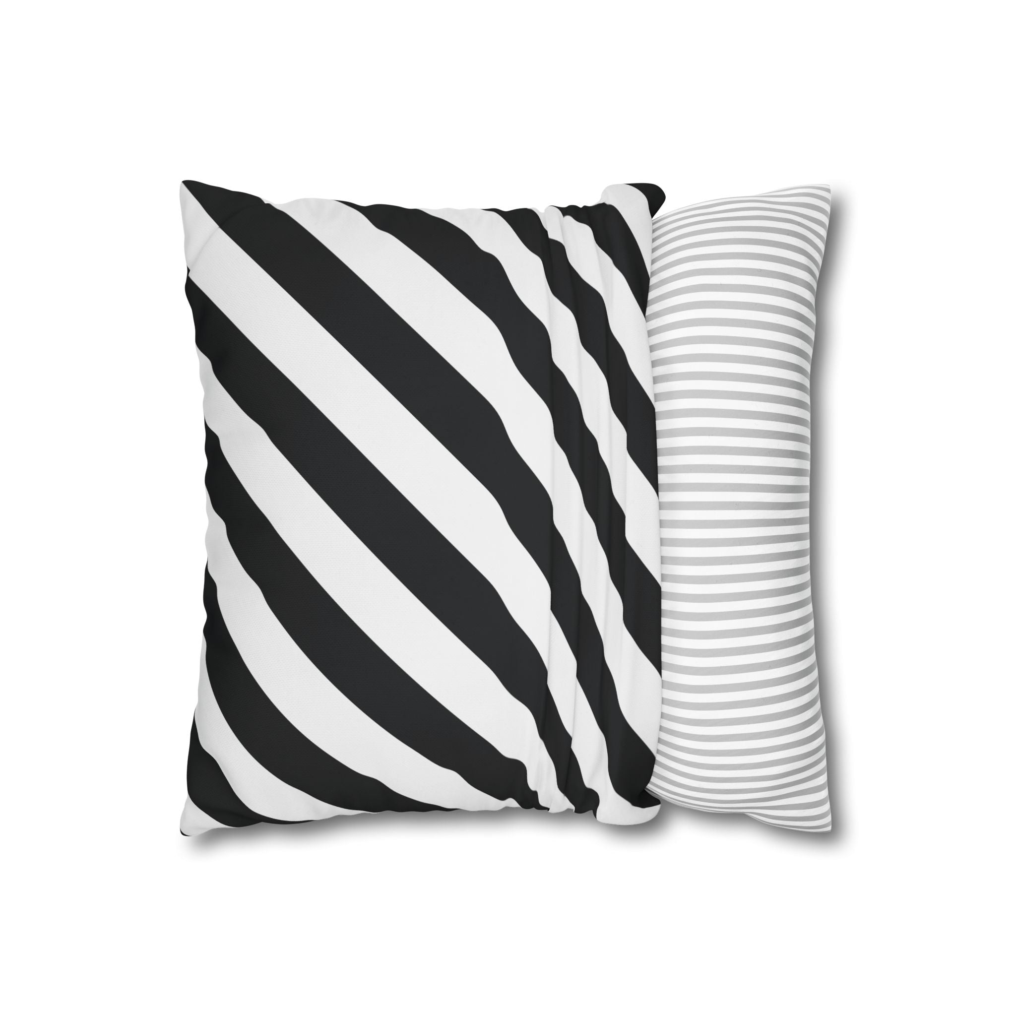 Geometric Stripe Pillowcase - Black & White