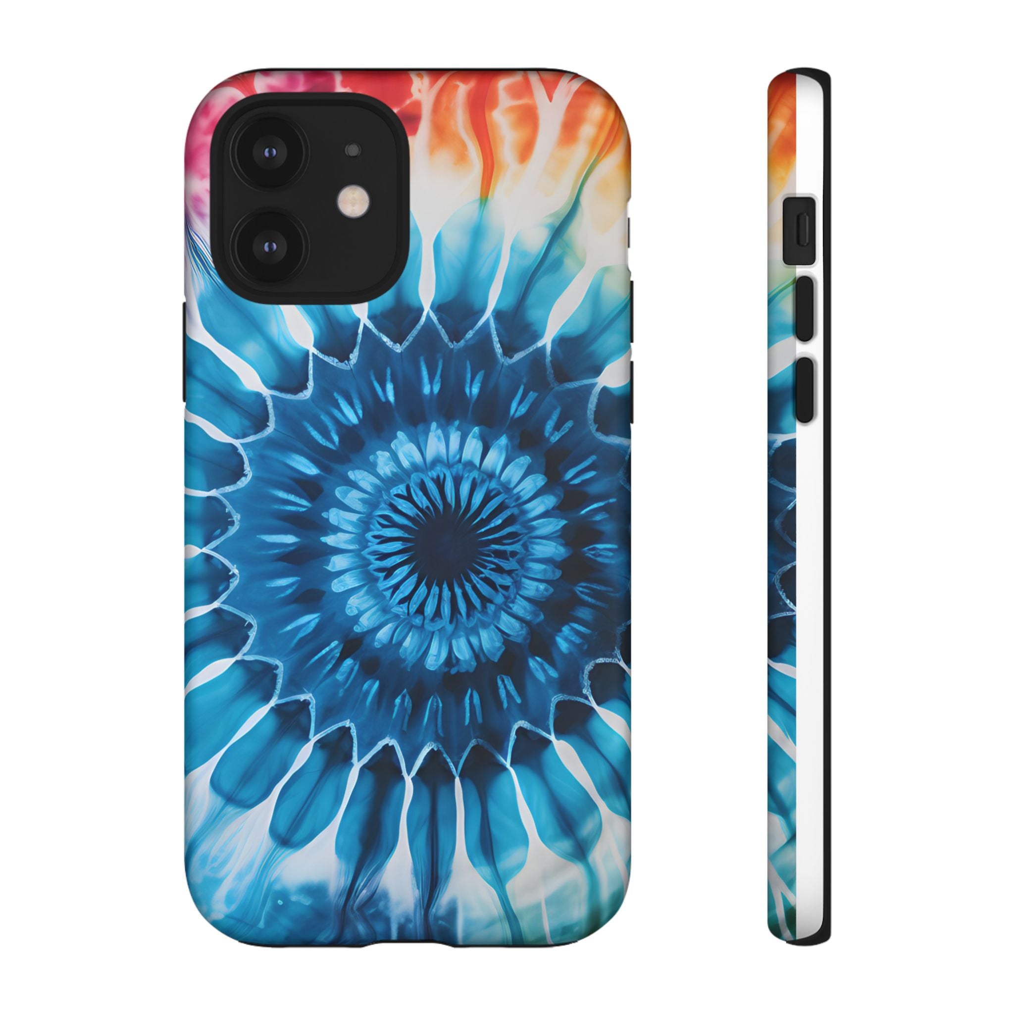 Cosmic Mandala Tie-Dye iPhone Case - Rugged Hexagon Stone