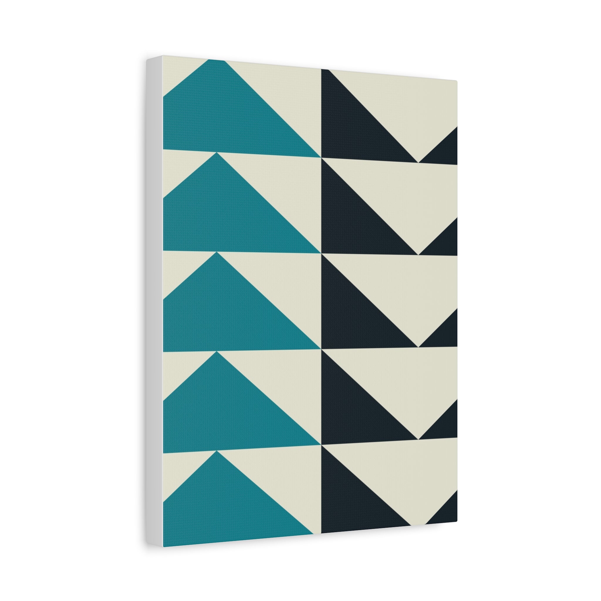 Geometric Triangle Canvas Art - Teal & Black