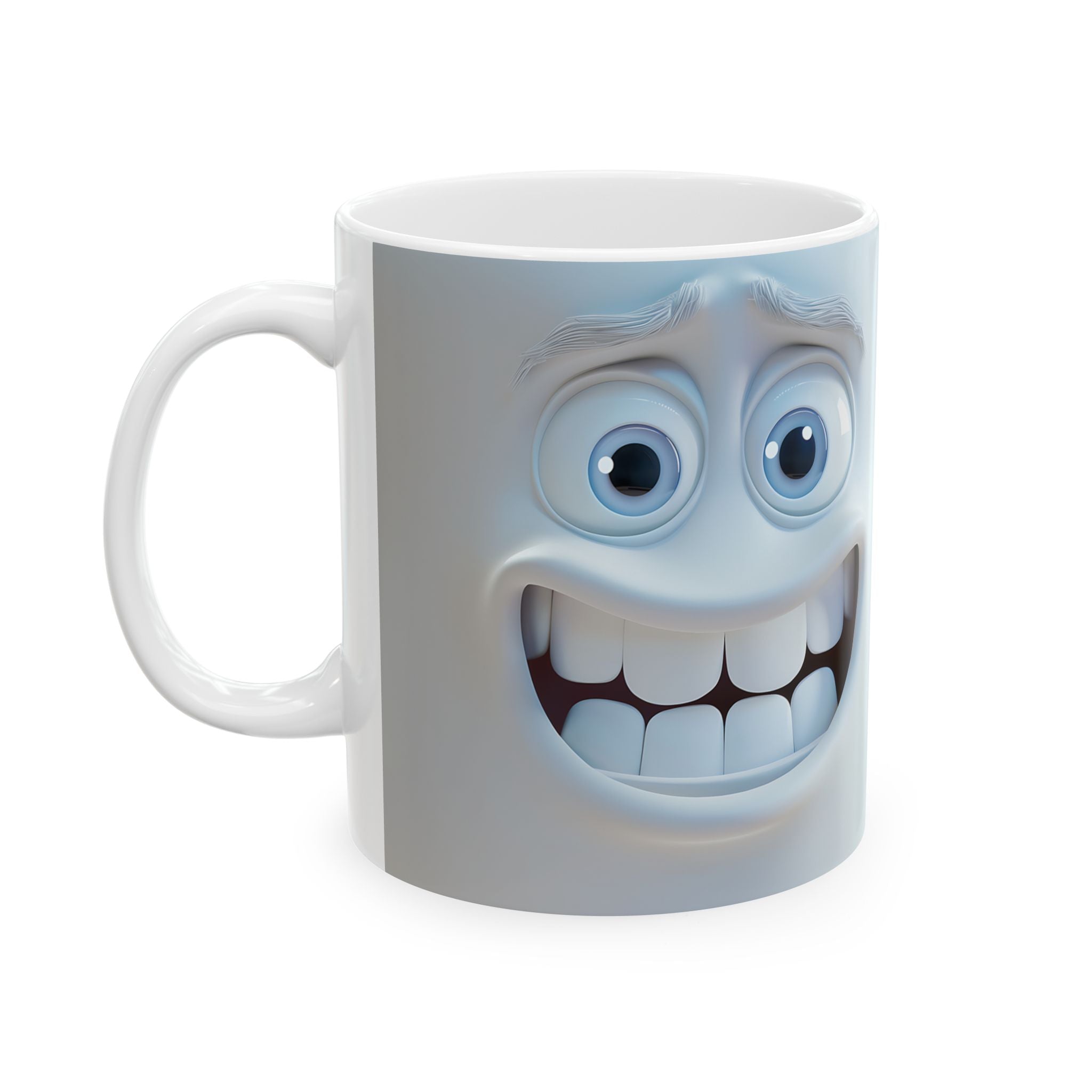 Crazy Grin Mug: 3D Cartoon Face Mug