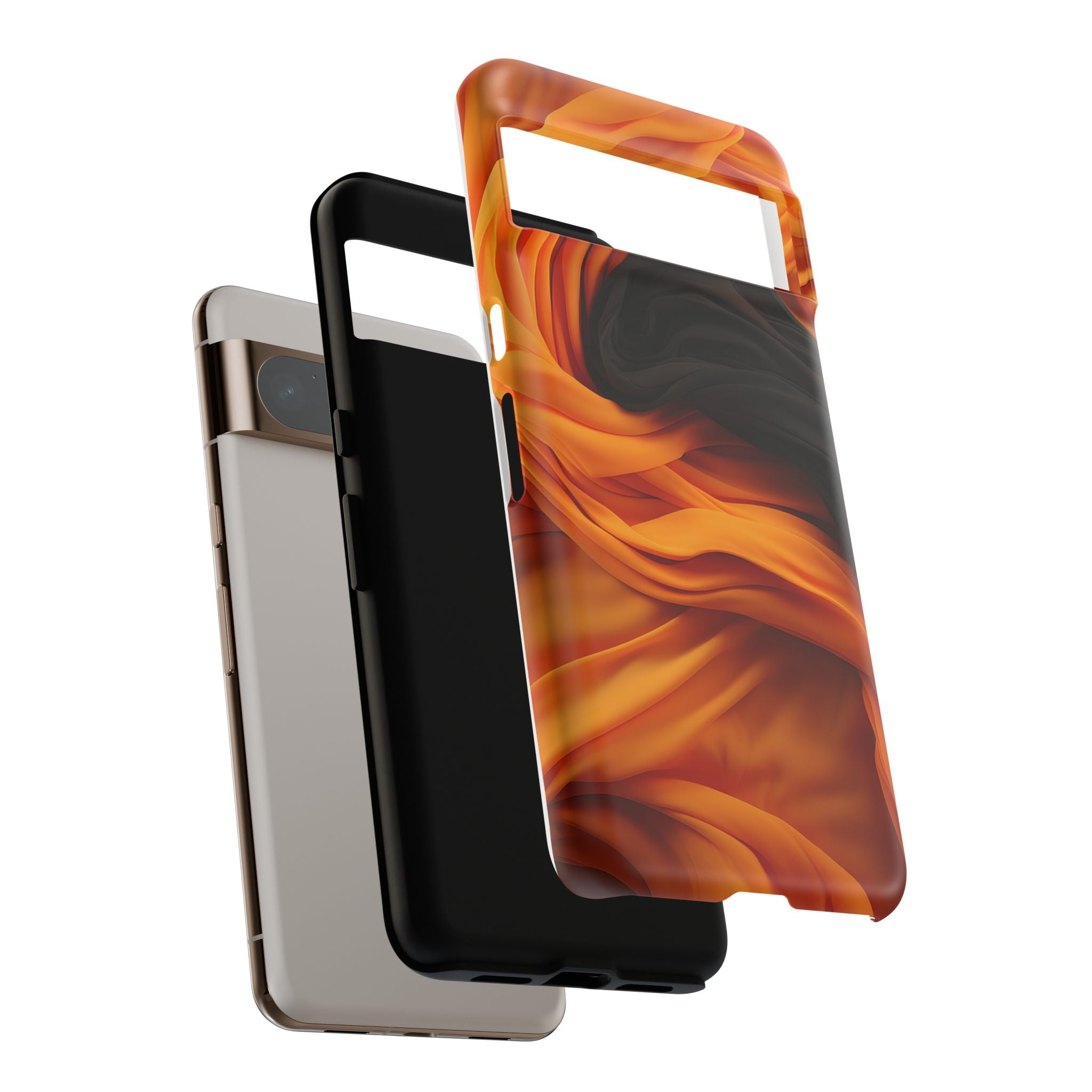 Abstract Orange & Gray Google Pixel Case (All Models)