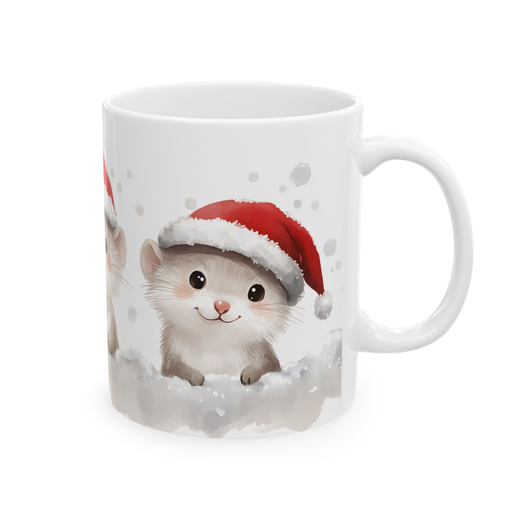 Cute Ferret Santa Mug - Holiday Gift