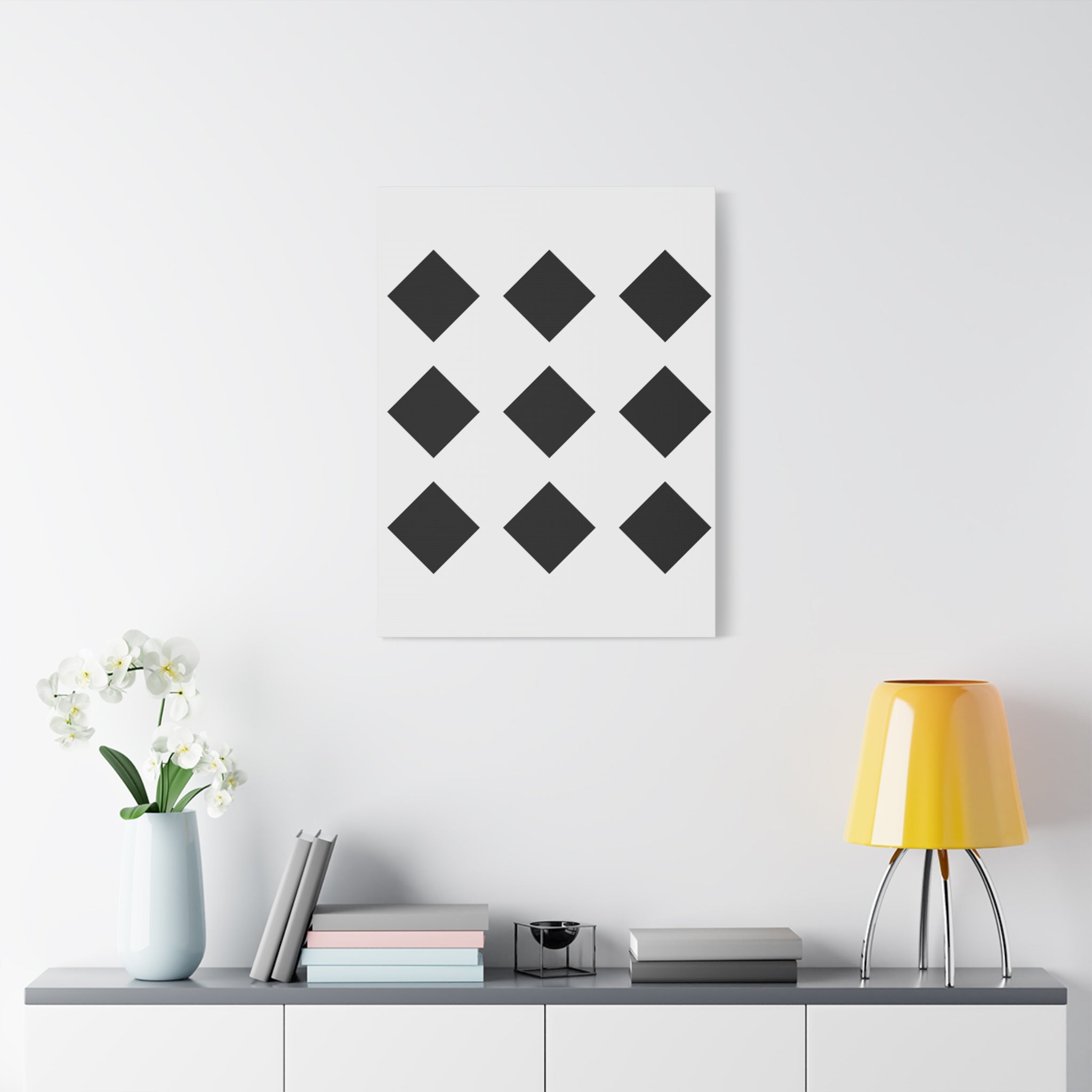 Black Diamond Grid - Matte Canvas Art