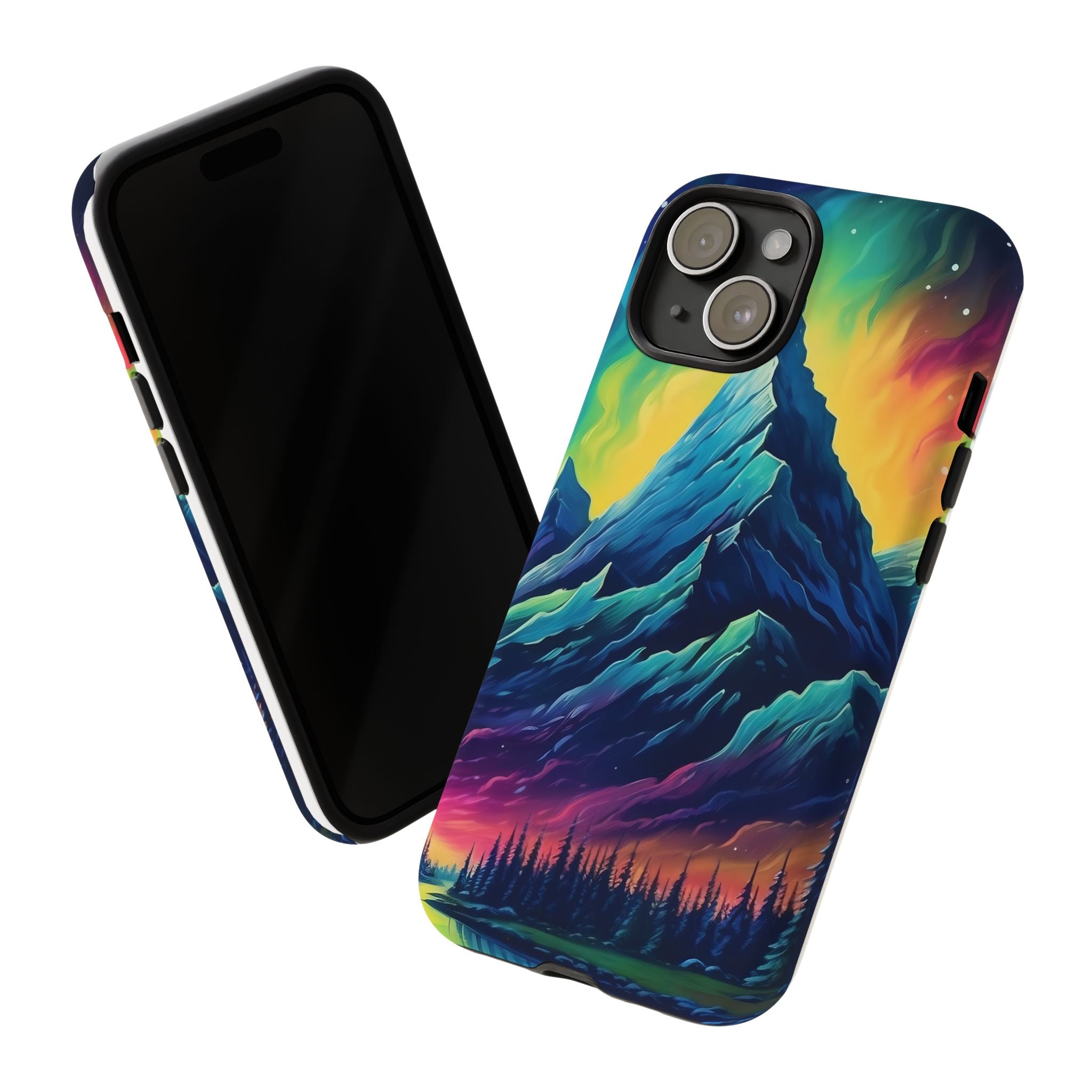 Aurora Mountain Hexagon iPhone Case